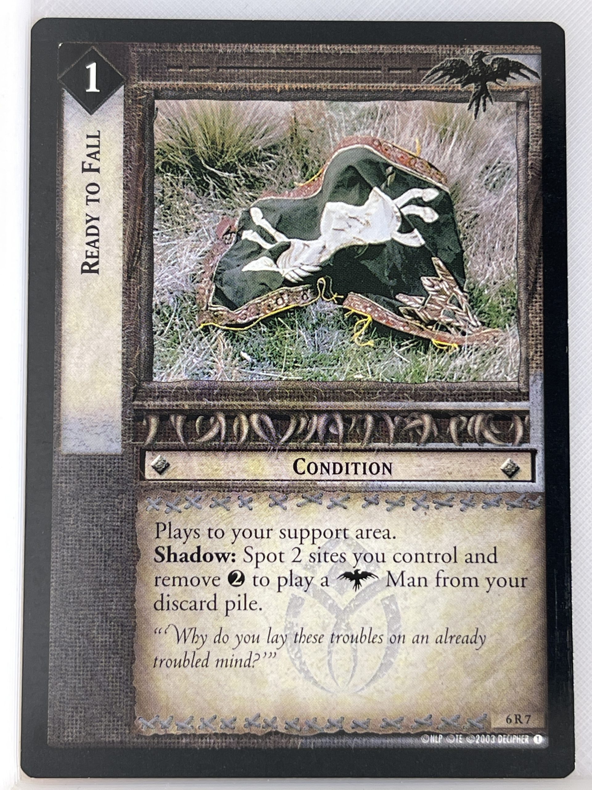 LORD OF THE RINGS TCG ENTS OF FANGORN RARE CARD 6R7 READY TO FALL lp
