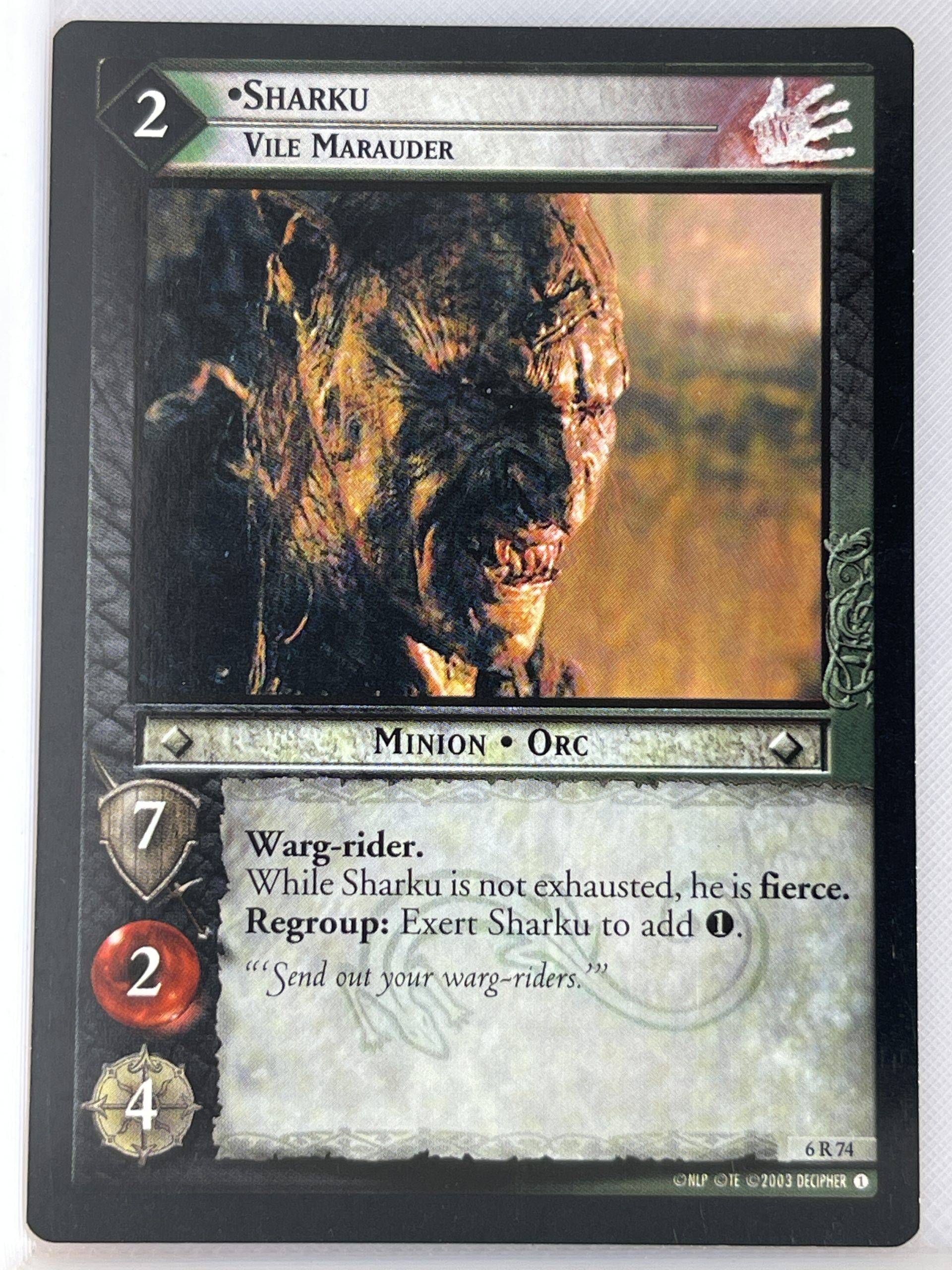 LORD OF THE RINGS TCG ENTS OF FANGORN RARE CARD 6R74 SHARKU lp