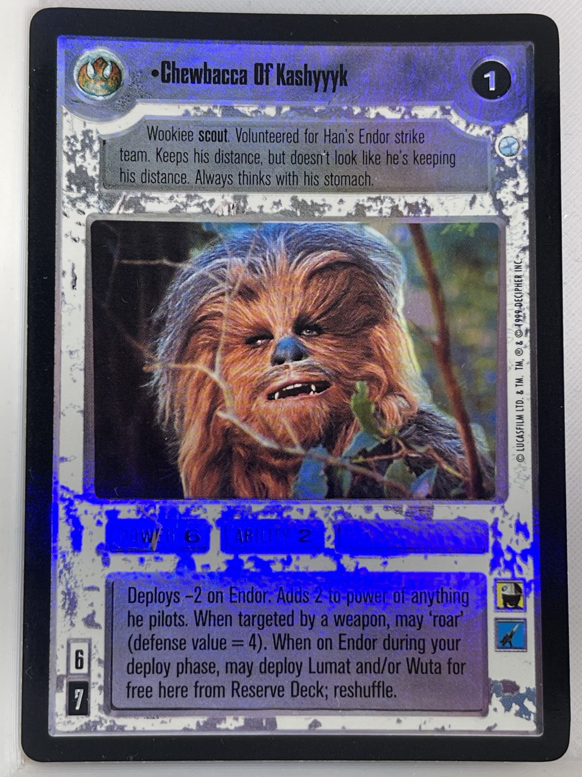 STAR WARS CCG ENDOR SRF FOIL CHEWBACCA OF KASHYYYK ex