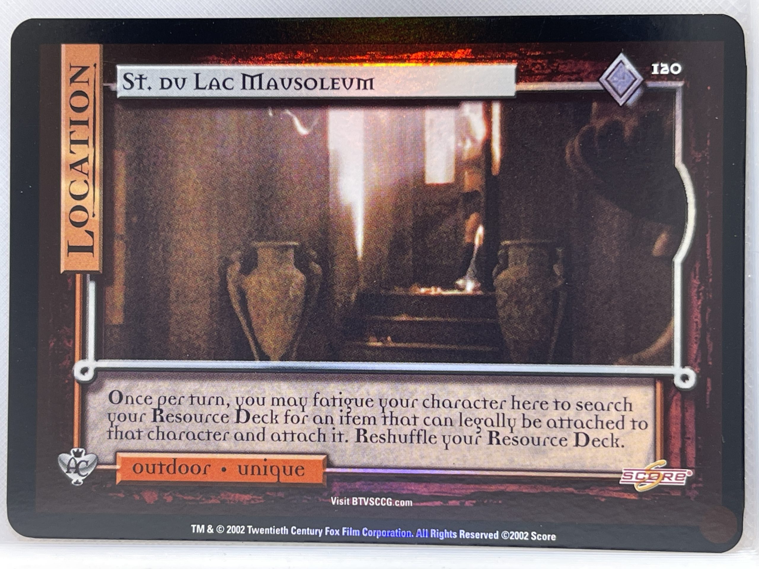 BUFFY THE VAMPIRE SLAYER CCG ANGEL'S CURSE UNL ULTRA RARE 120 ST. DU LAC MAUSOLEUM