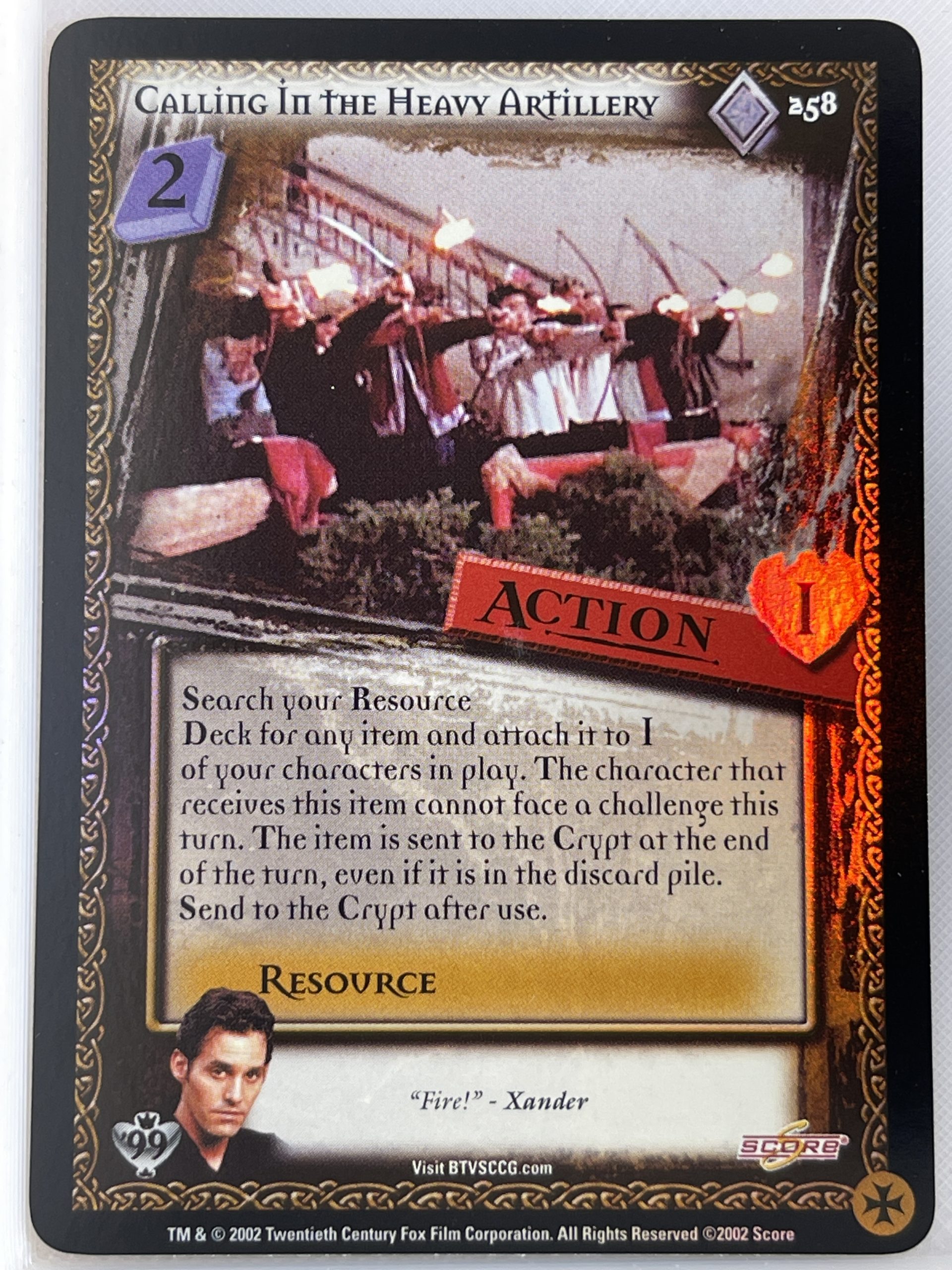 BUFFY THE VAMPIRE SLAYER CCG CLASS OF 99 LTD ULTRA RARE 258 CALLING IN THE HEAVY ARTILLERY