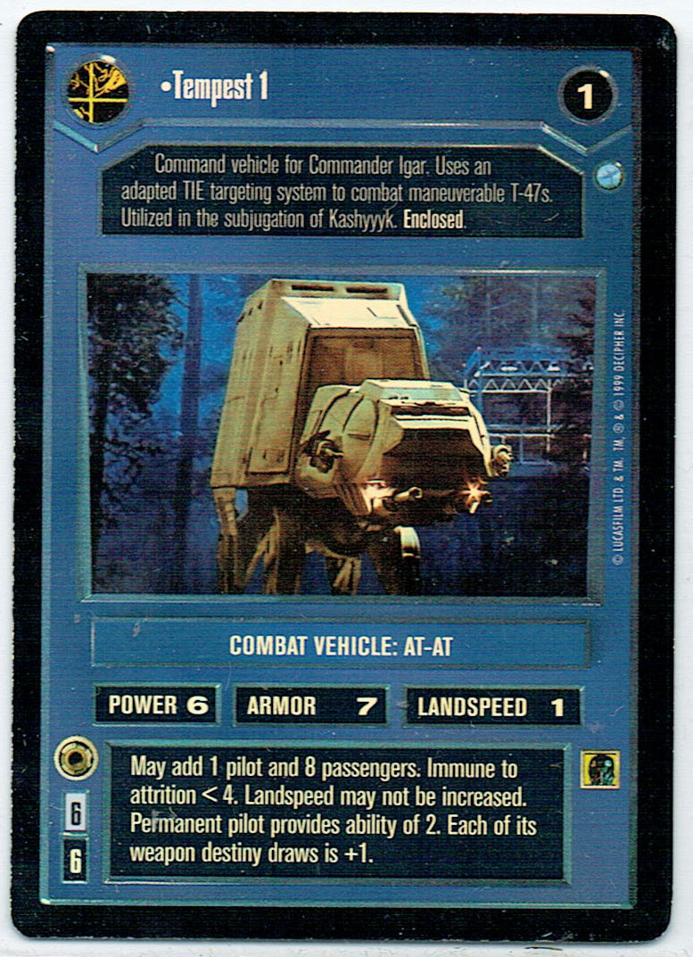 STAR WARS CCG ENDOR URF FOIL TEMPEST 1 lp
