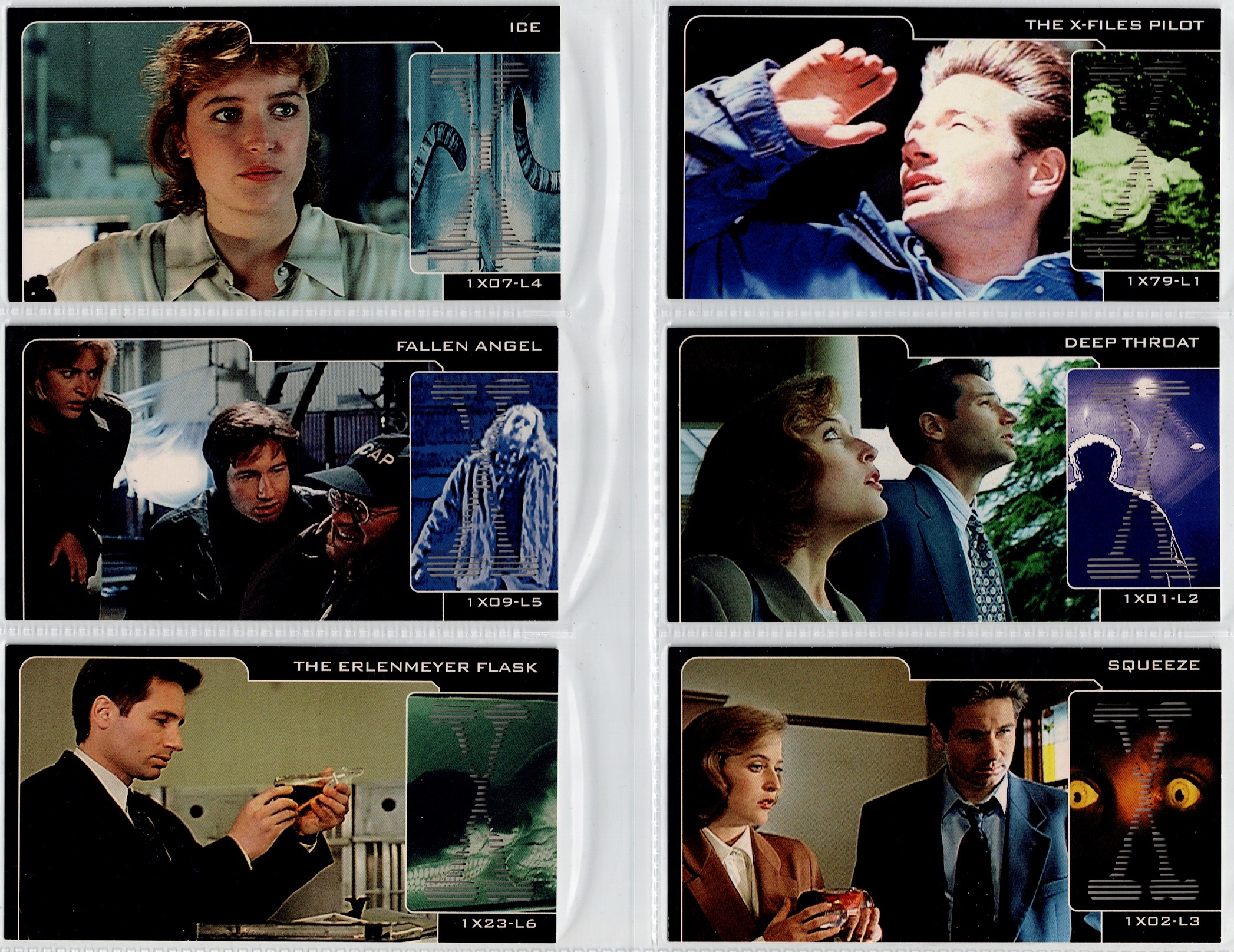 X FILES SHOWCASE LASER CUT CARDS SET OF 6