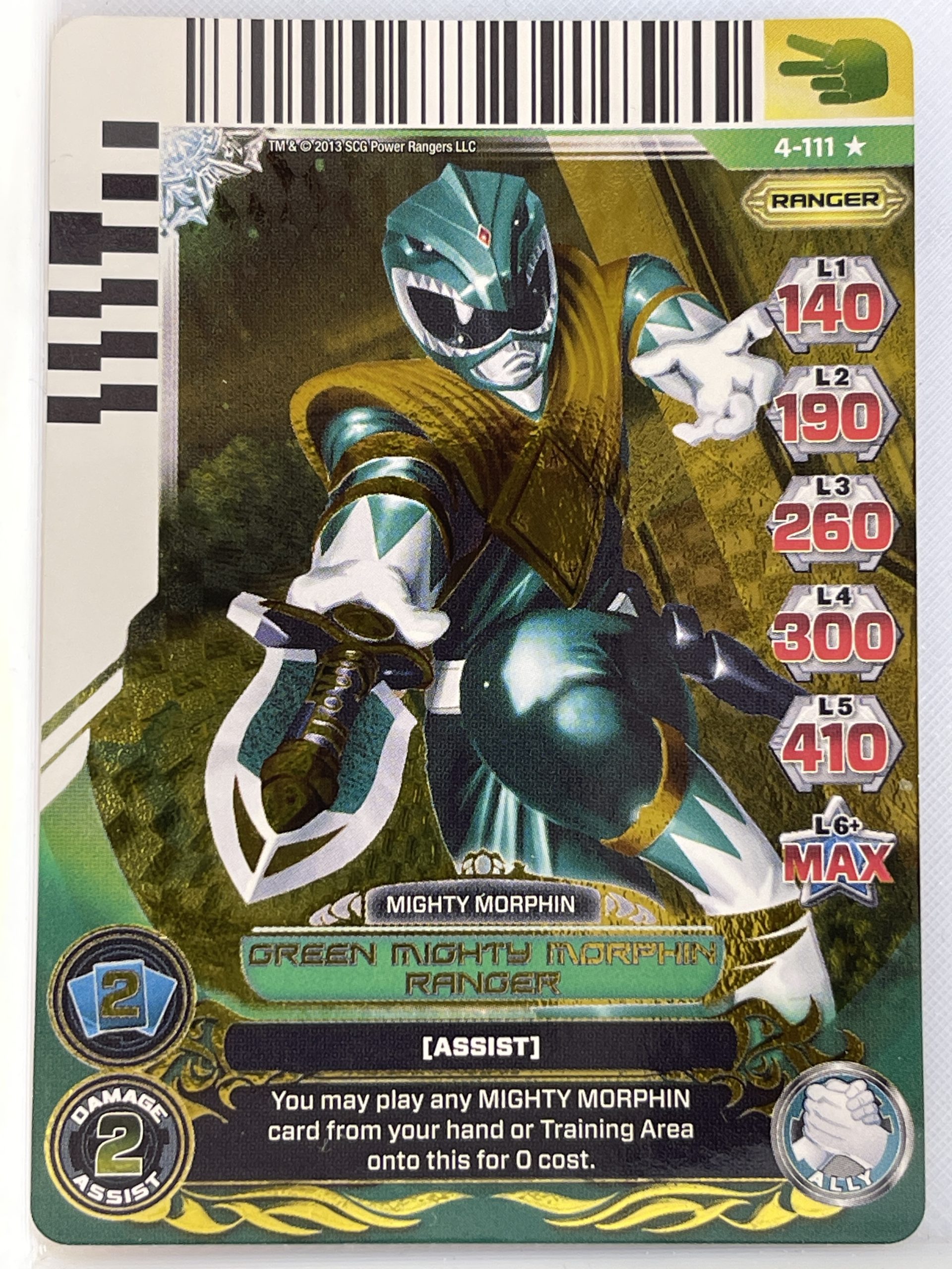 POWER RANGERS LEGENDS UNITE ULTRA RARE HOLOFOIL 4-111 GREEN RANGER ex