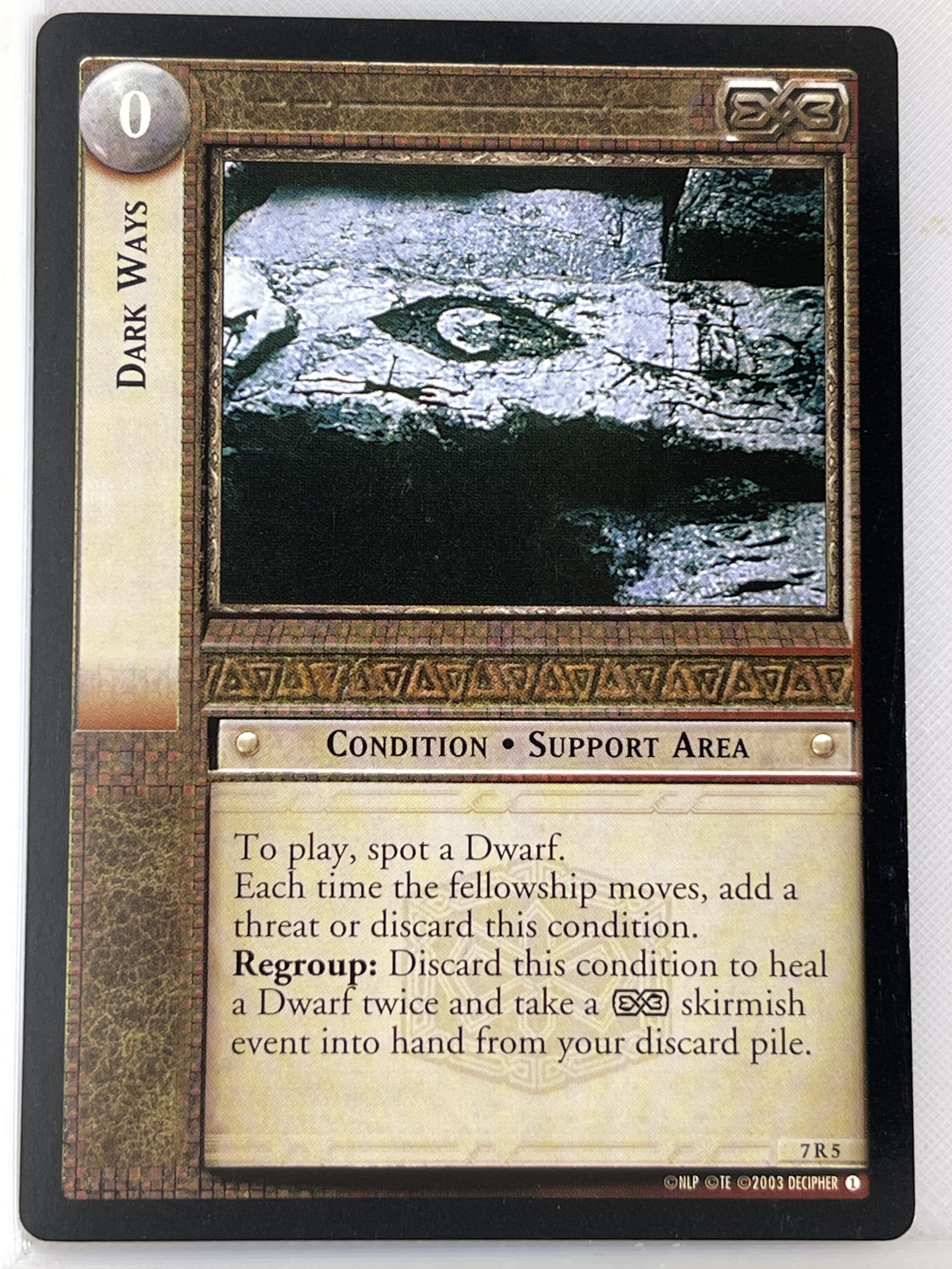LORD OF THE RINGS TCG RETURN OF THE KING RARE CARD 7R5 DARK WAYS lp