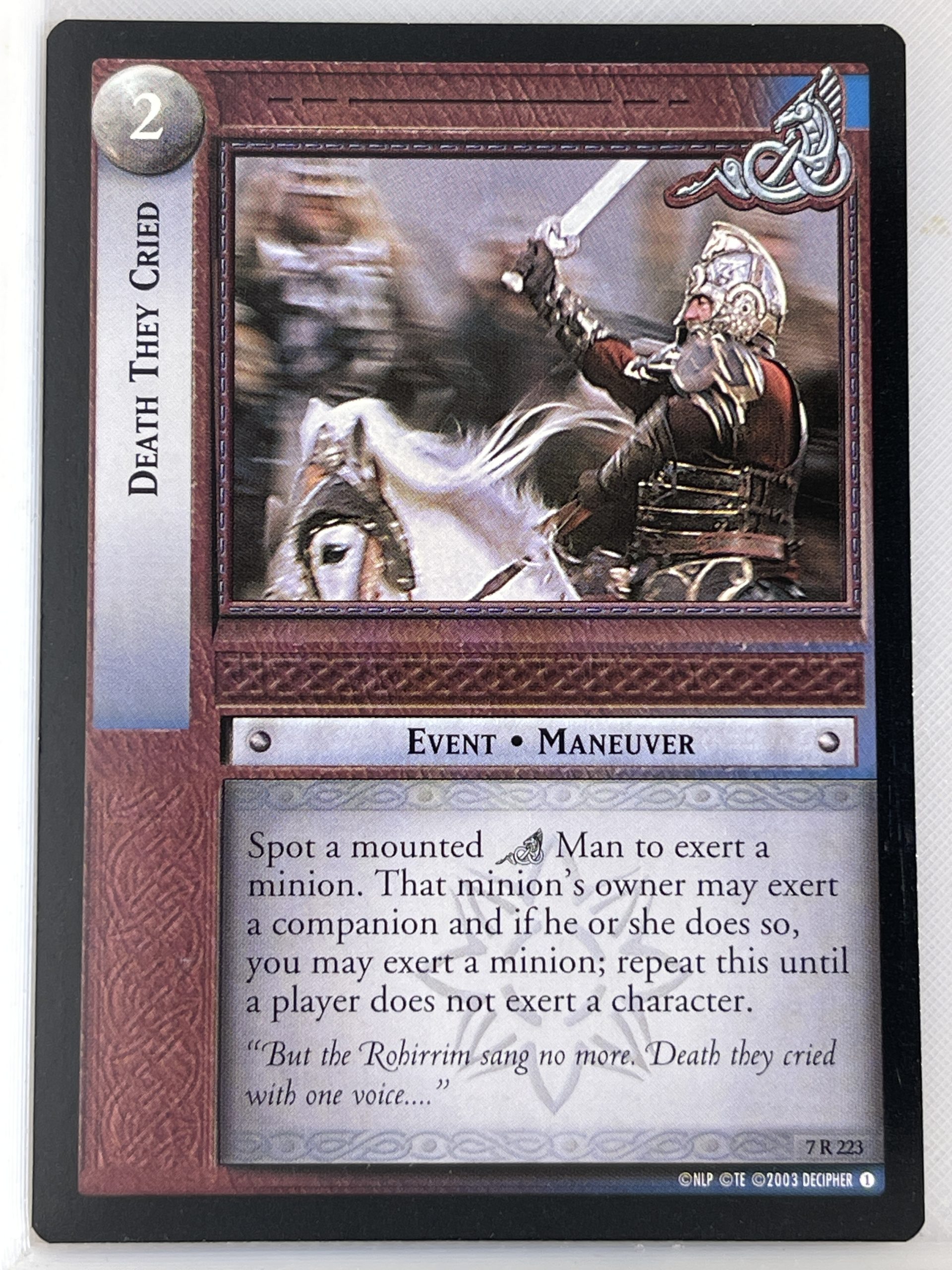 LORD OF THE RINGS TCG RETURN OF THE KING RARE CARD 7R223 DEATH THEY CRIED lp
