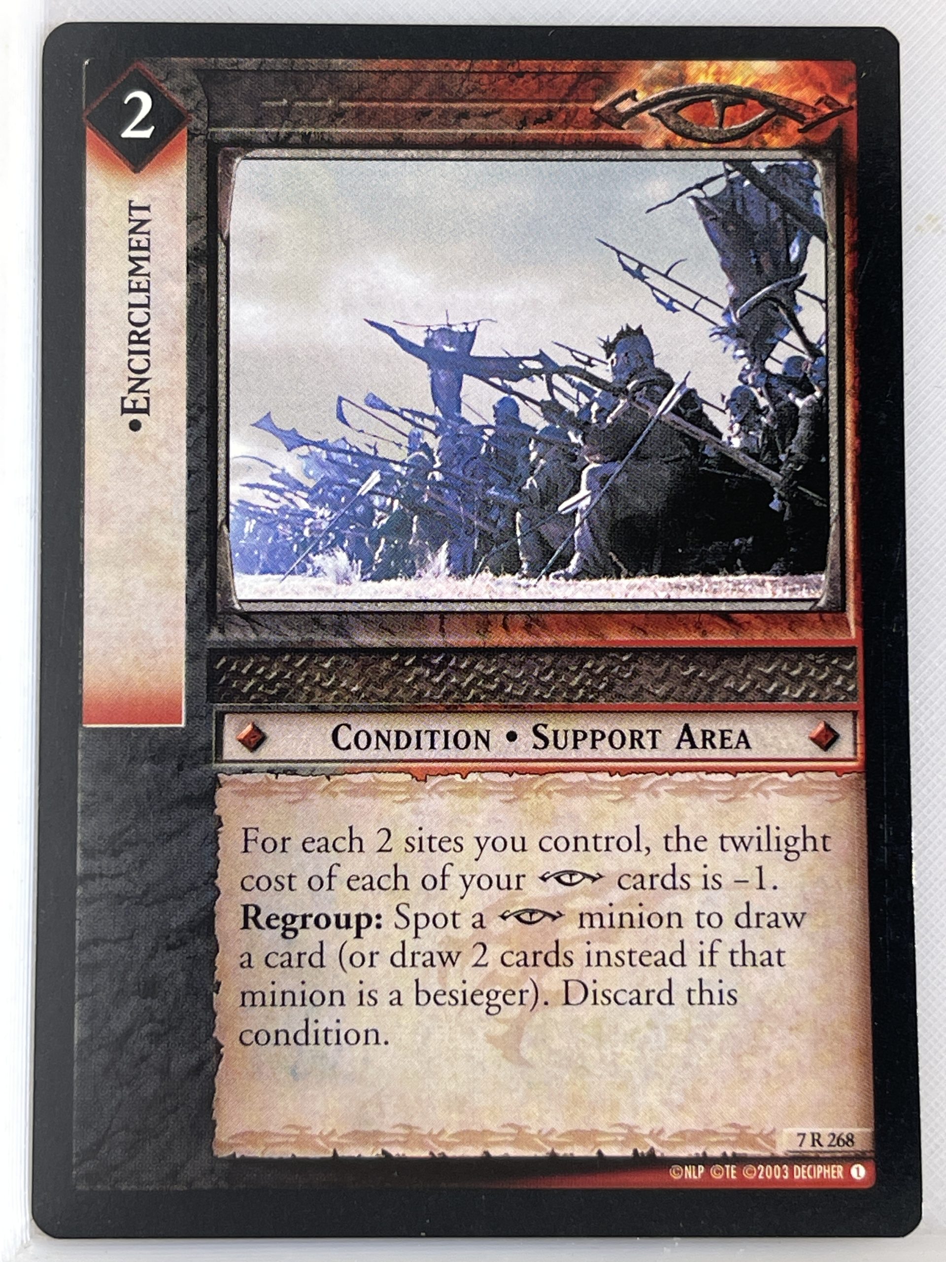 LORD OF THE RINGS TCG RETURN OF THE KING RARE CARD 7R268 ENCIRCLEMENT lp