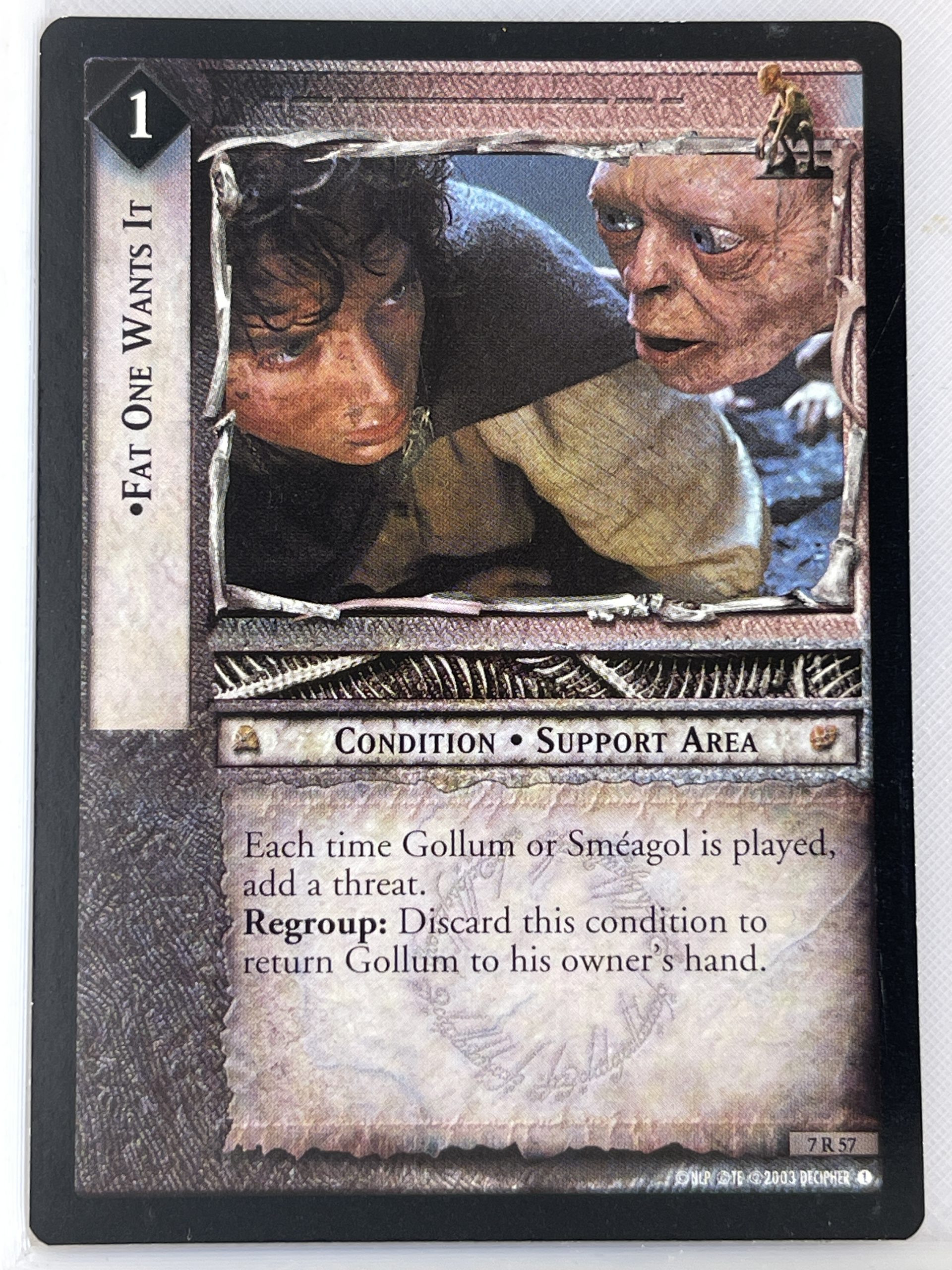 LORD OF THE RINGS TCG RETURN OF THE KING RARE CARD 7R57 FAT ONE WANTS IT lp