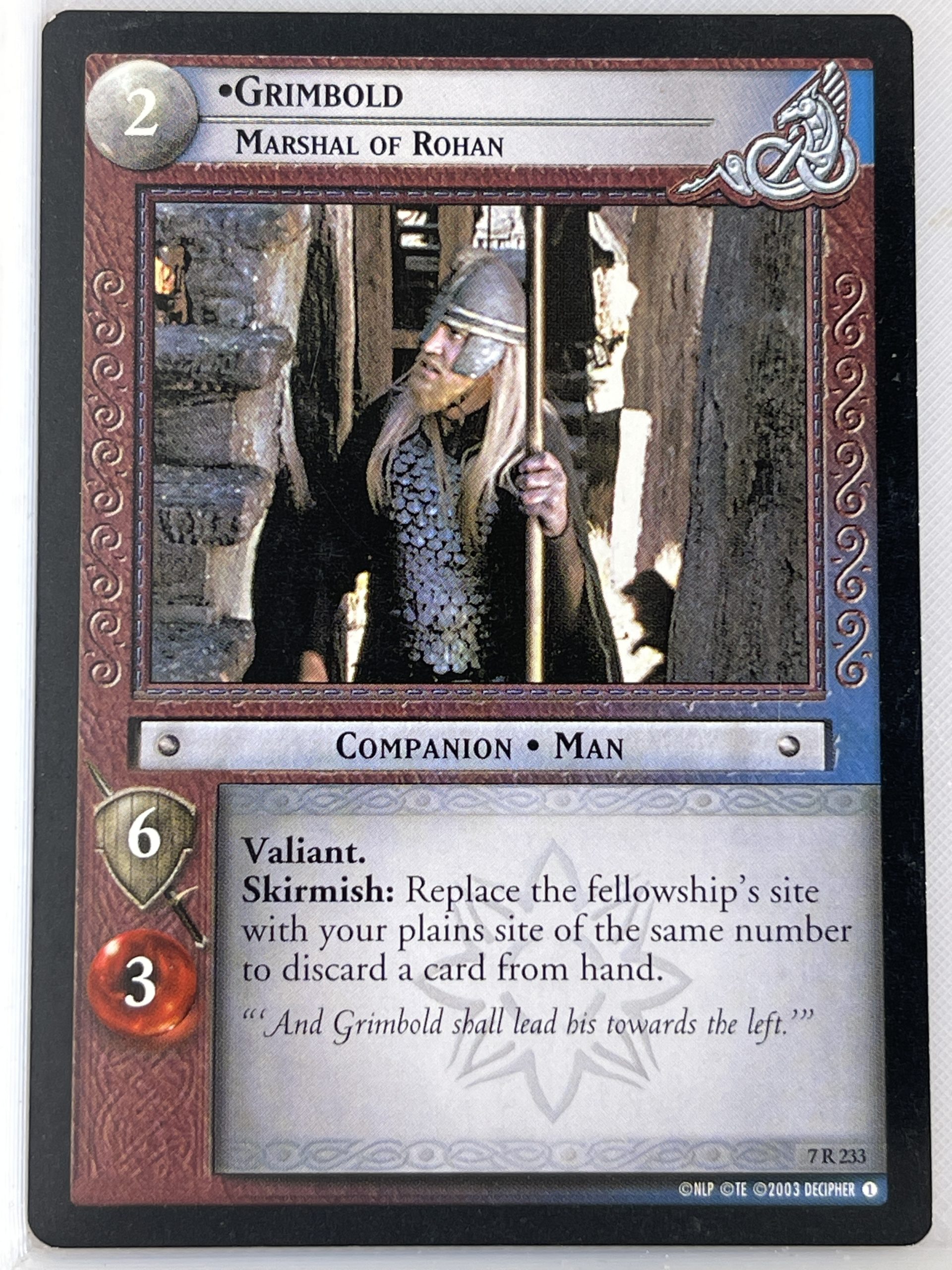 LORD OF THE RINGS TCG RETURN OF THE KING RARE CARD 7R233 GRIMBOLD lp