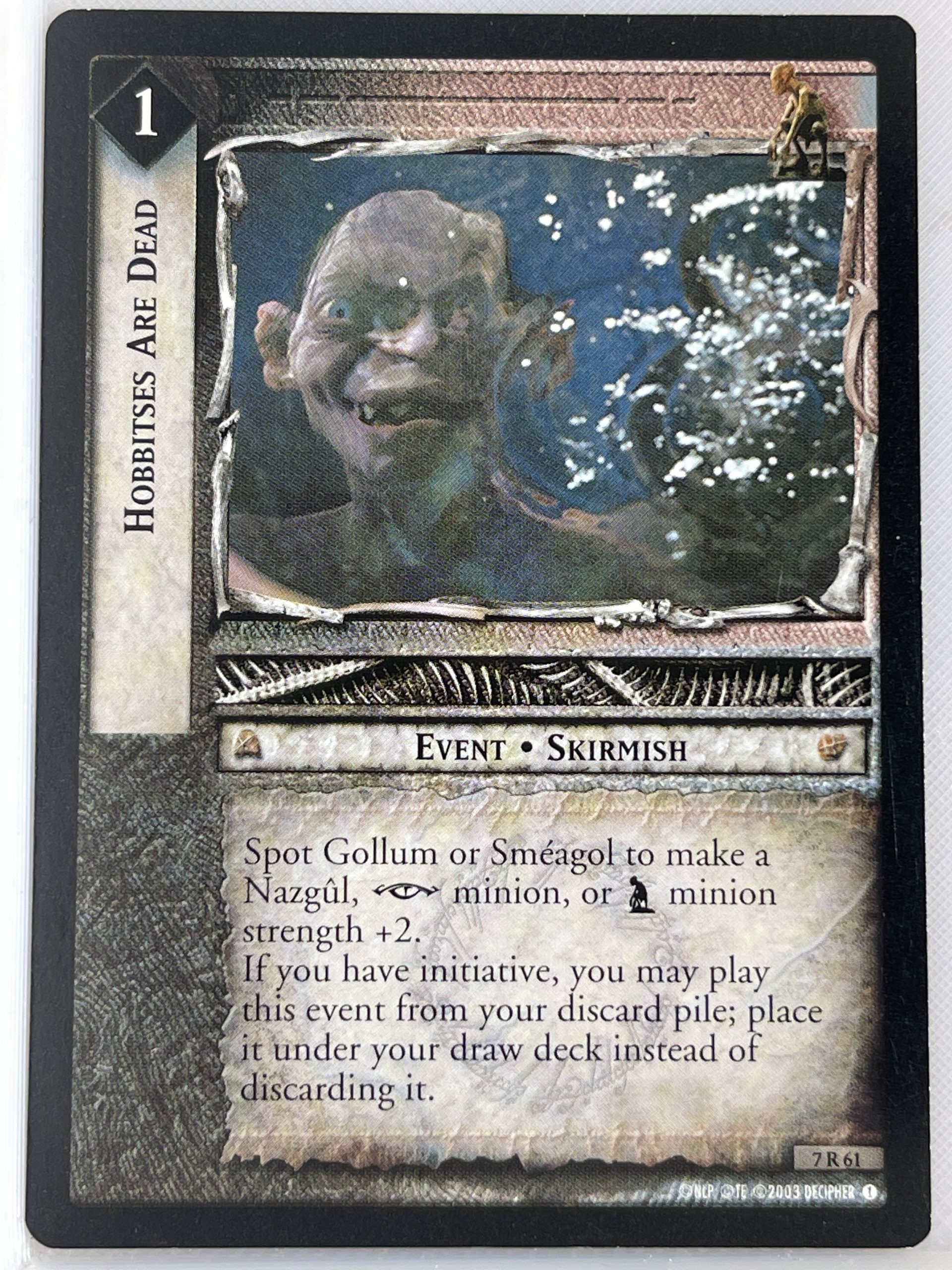 LORD OF THE RINGS TCG RETURN OF THE KING RARE CARD 7R61 HOBBITSES ARE DEAD lp