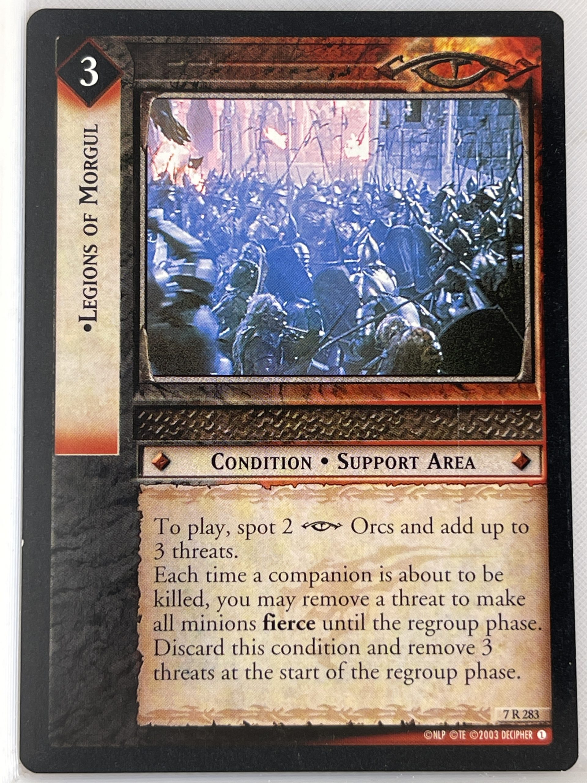 LORD OF THE RINGS TCG RETURN OF THE KING RARE CARD 7R283 LEGIONS OF MORGUL lp
