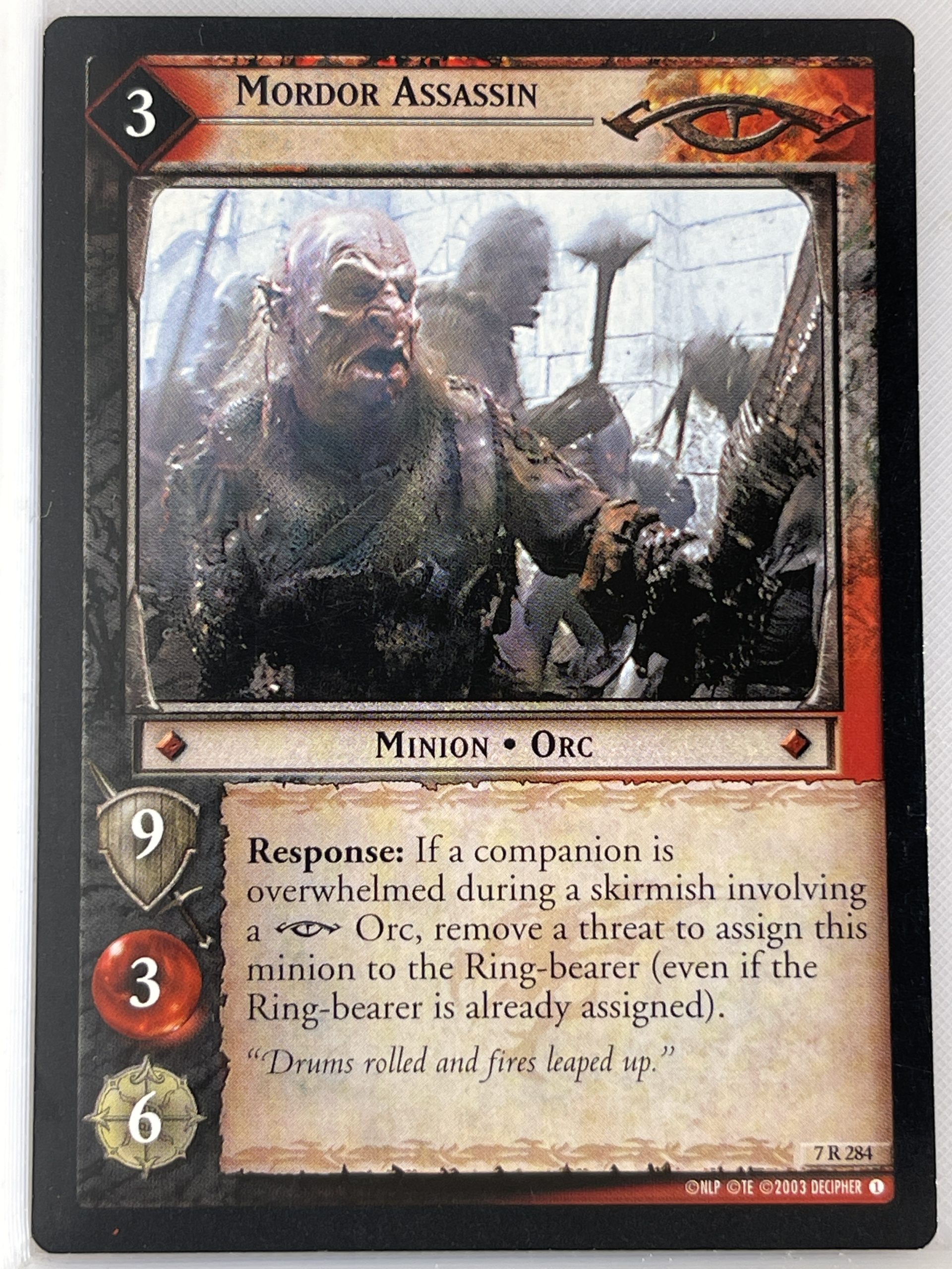 LORD OF THE RINGS TCG RETURN OF THE KING RARE CARD 7R284 MORDOR ASSASSIN lp