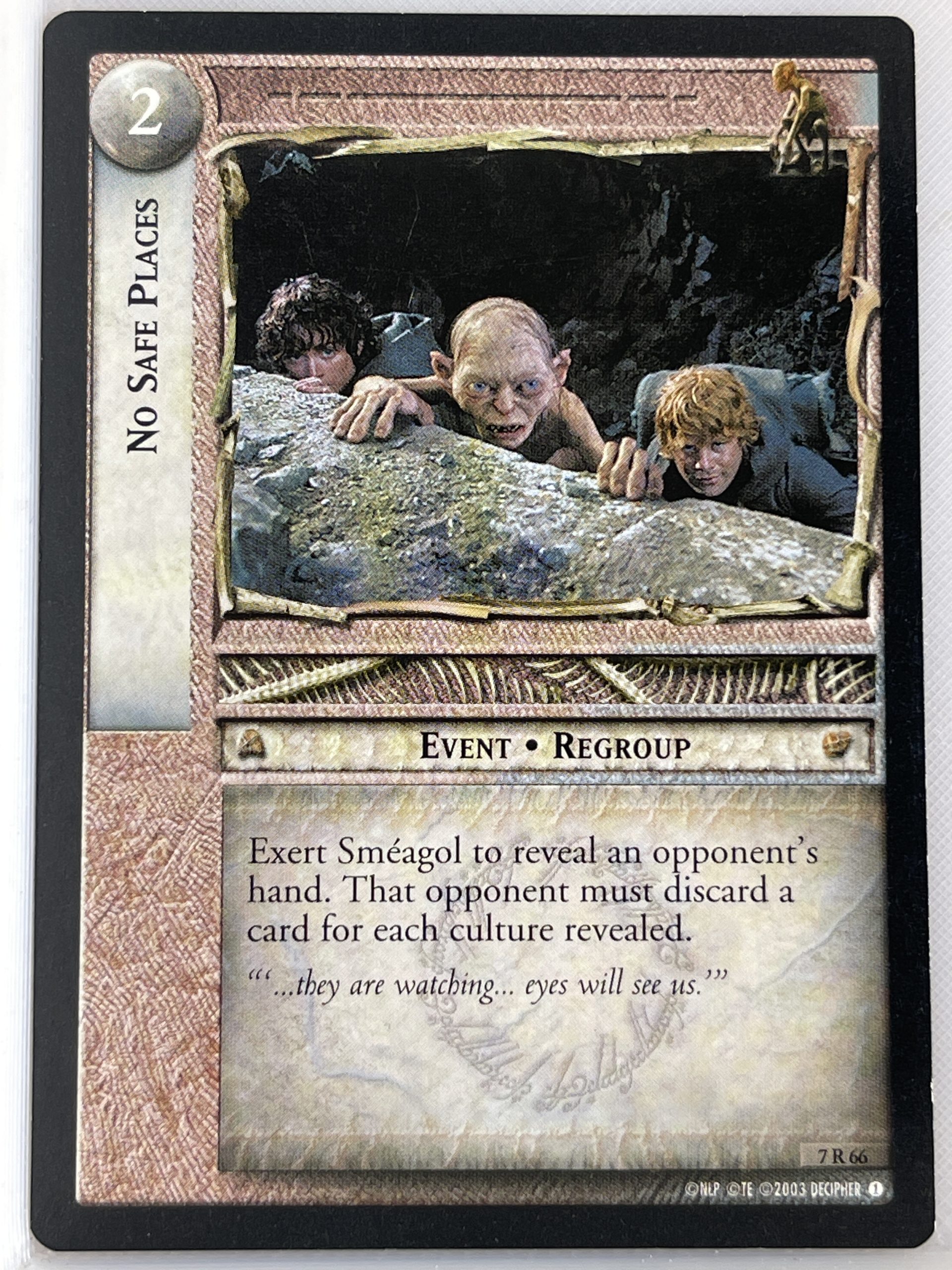 LORD OF THE RINGS TCG RETURN OF THE KING RARE CARD 7R66 NO SAFE PLACES lp