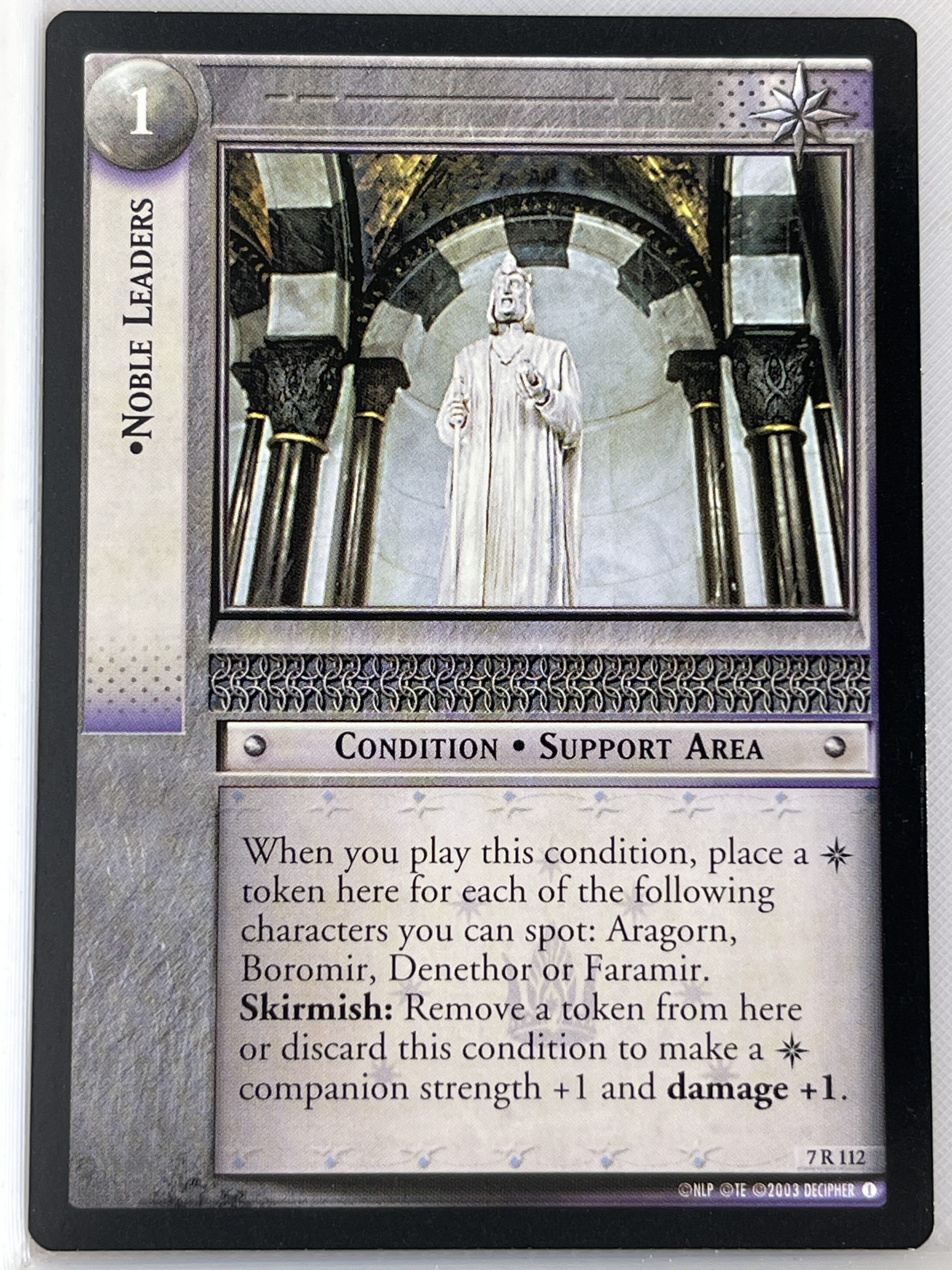 LORD OF THE RINGS TCG RETURN OF THE KING RARE CARD 7R112 NOBLE LEADERS lp