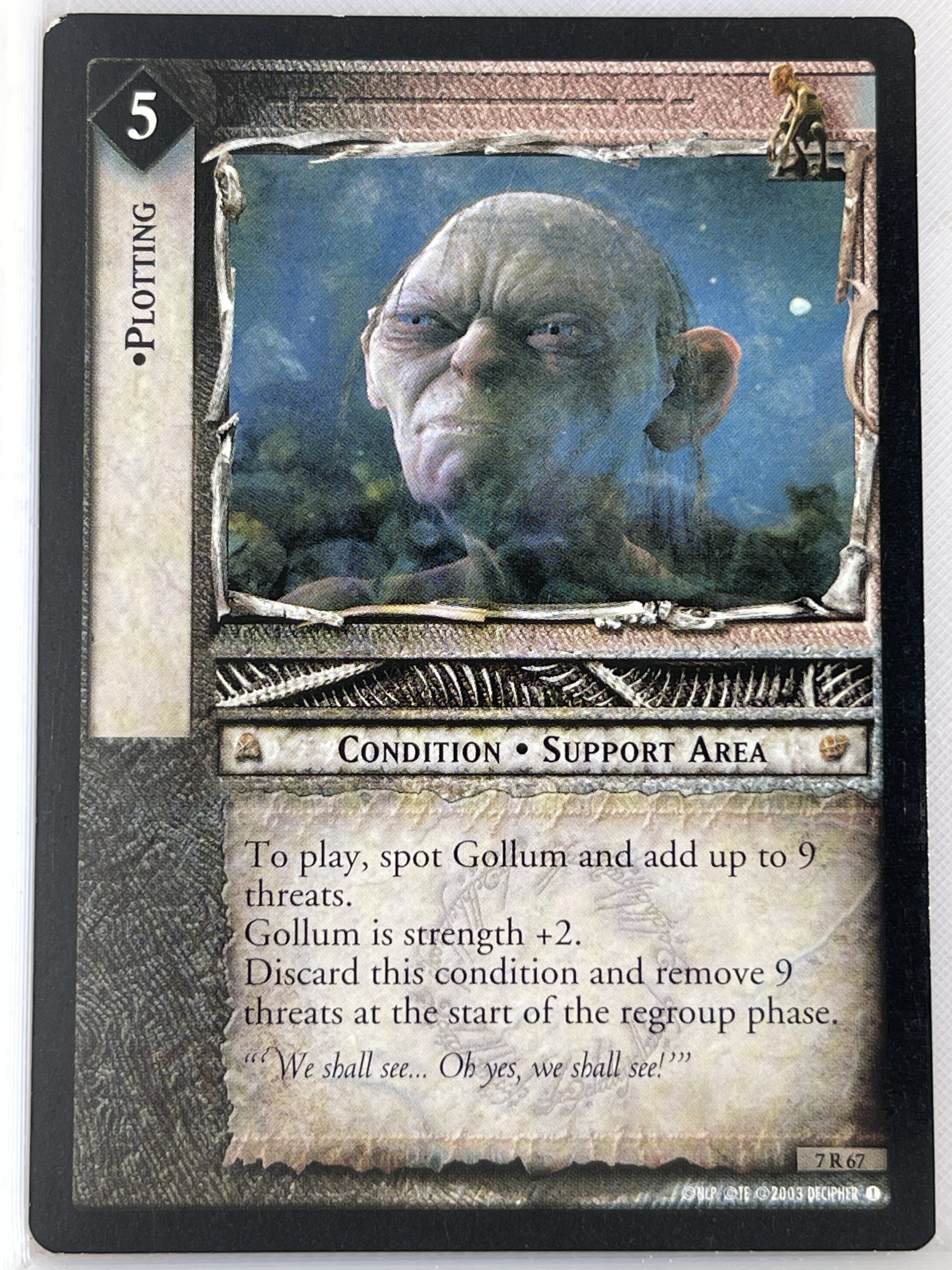 LORD OF THE RINGS TCG RETURN OF THE KING RARE CARD 7R67 PLOTTING lp