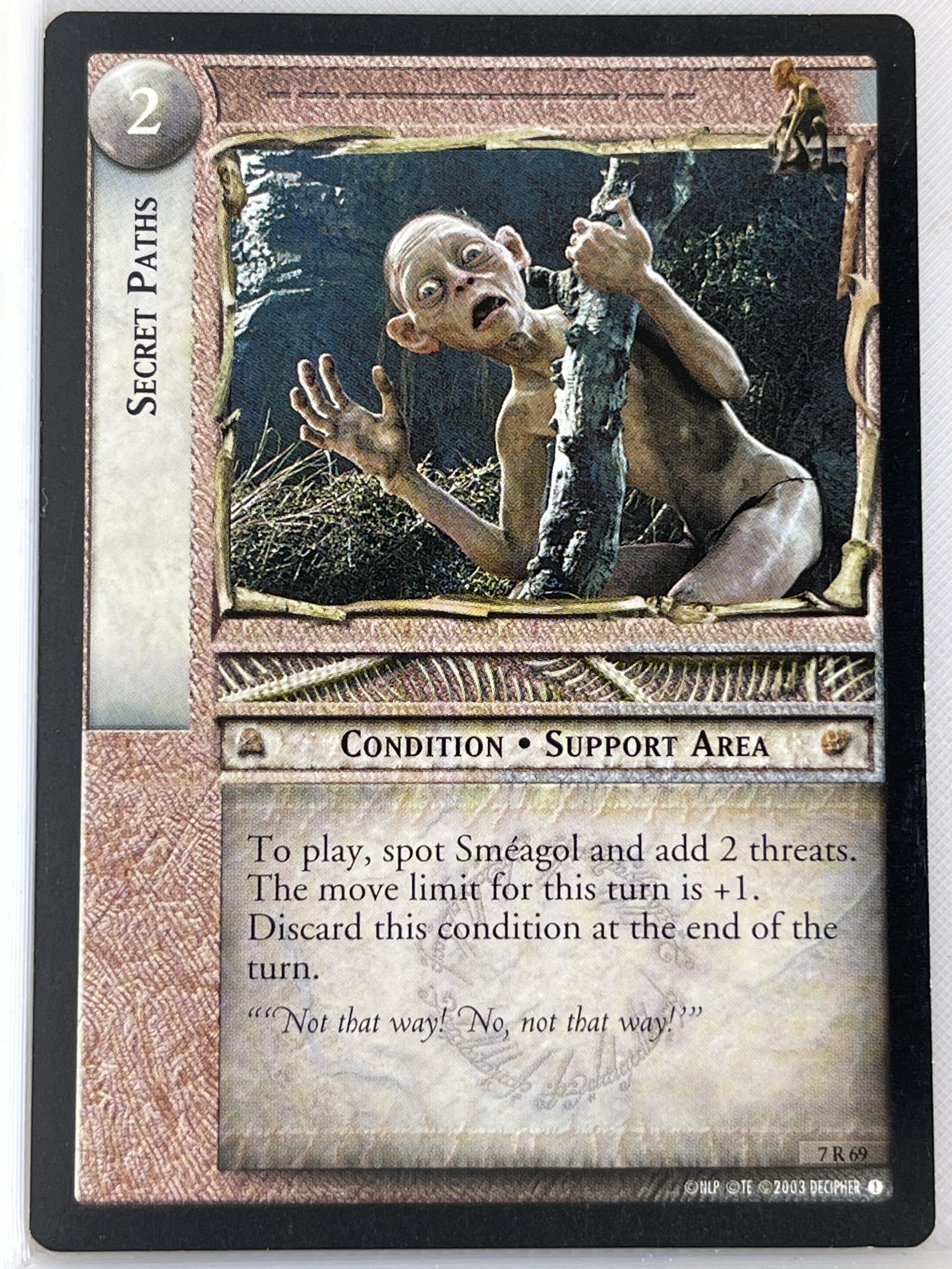 LORD OF THE RINGS TCG RETURN OF THE KING RARE CARD 7R69 SECRET PATHS lp