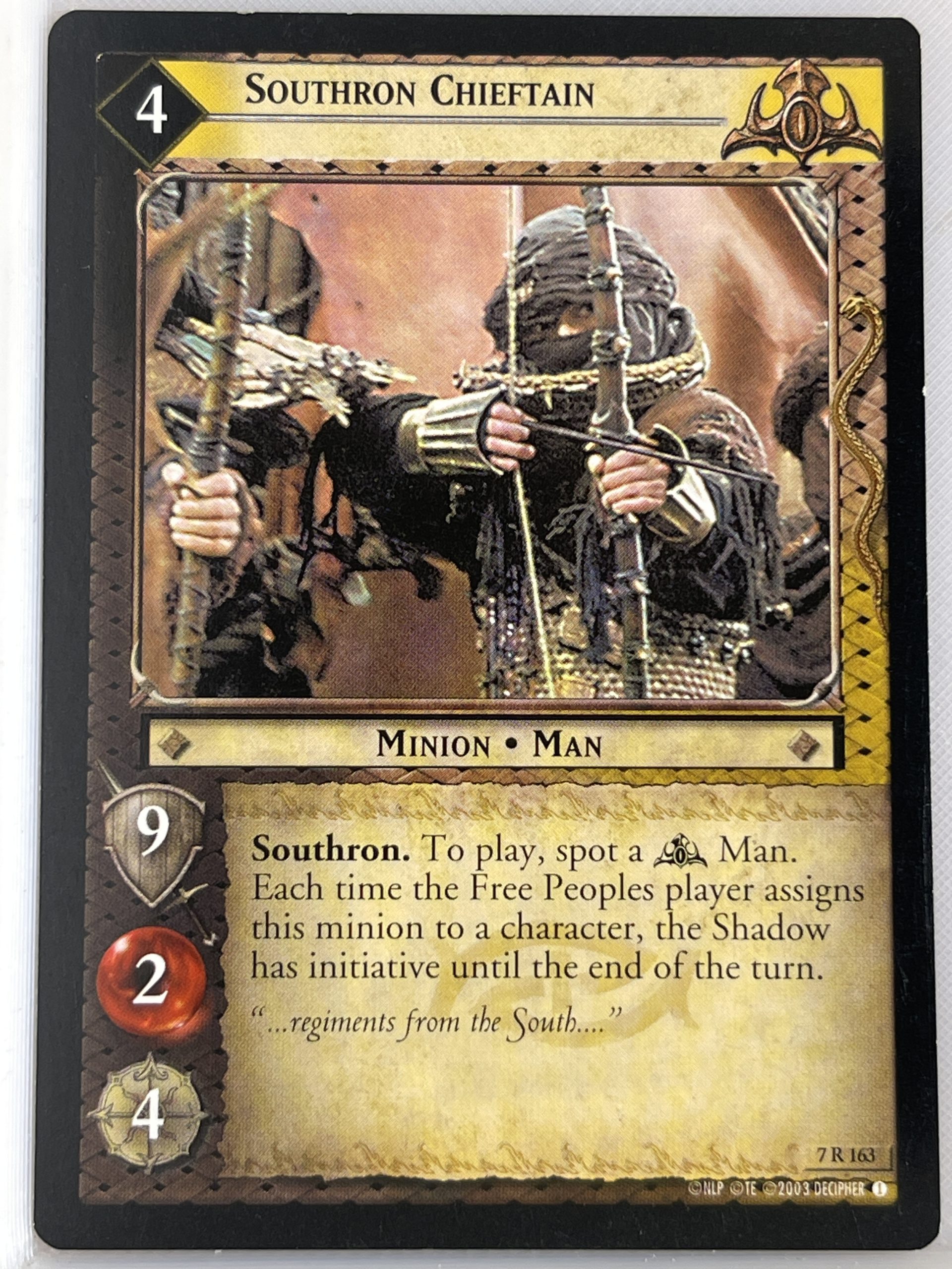 LORD OF THE RINGS TCG RETURN OF THE KING RARE CARD 7R163 SOUTHRON CHIEFTAN lp