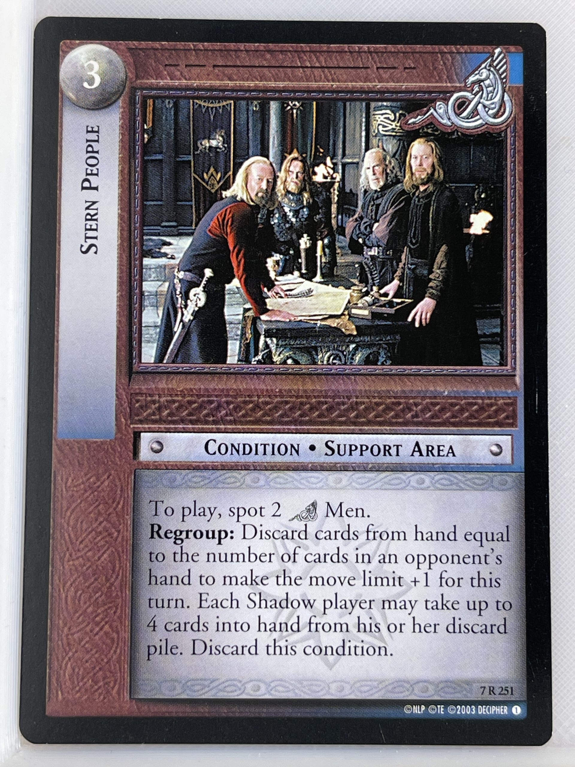 LORD OF THE RINGS TCG RETURN OF THE KING RARE CARD 7R251 STERN PEOPLE lp