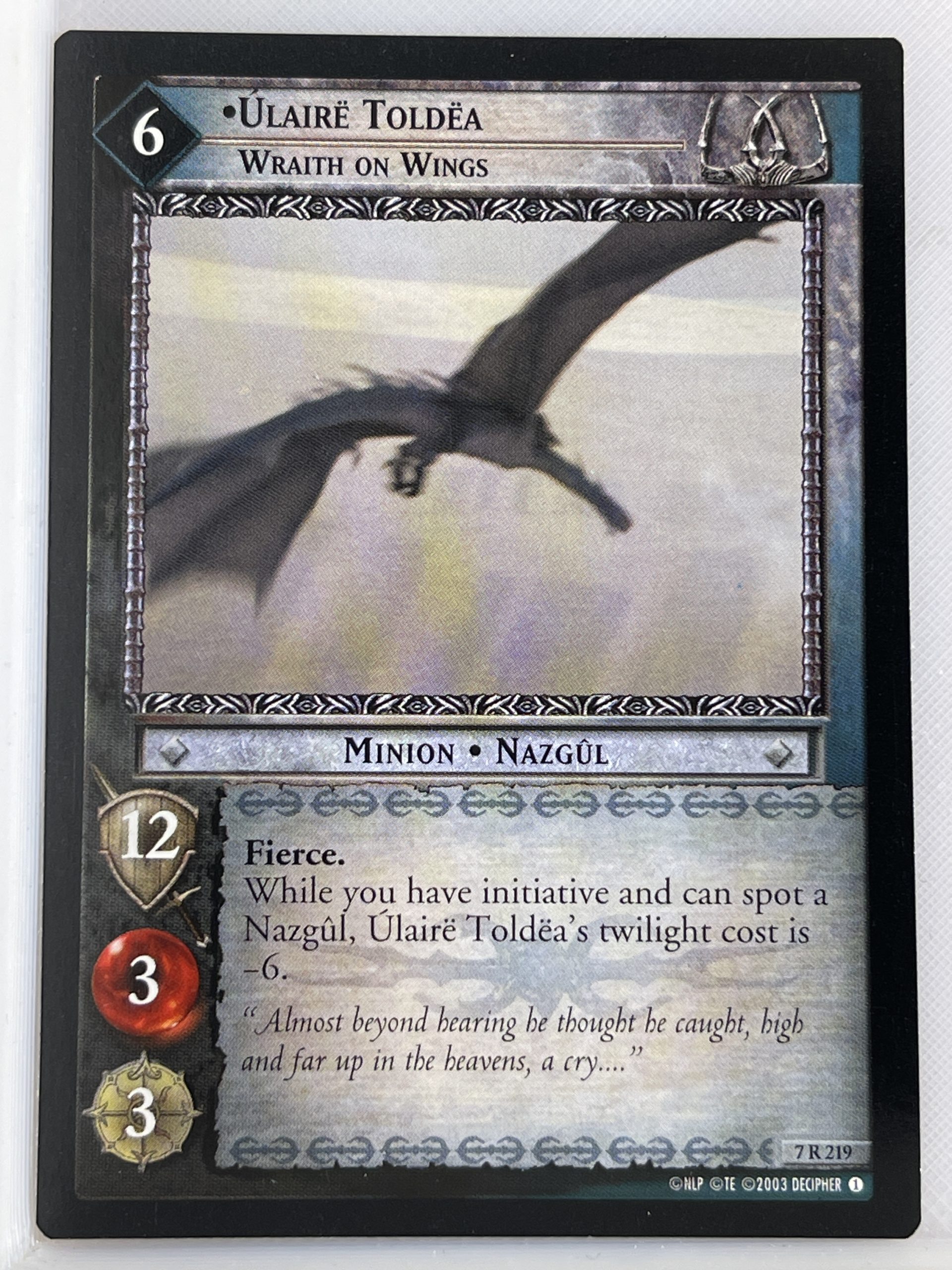 LORD OF THE RINGS TCG RETURN OF THE KING RARE CARD 7R219 ULAIRE TOLDEA lp