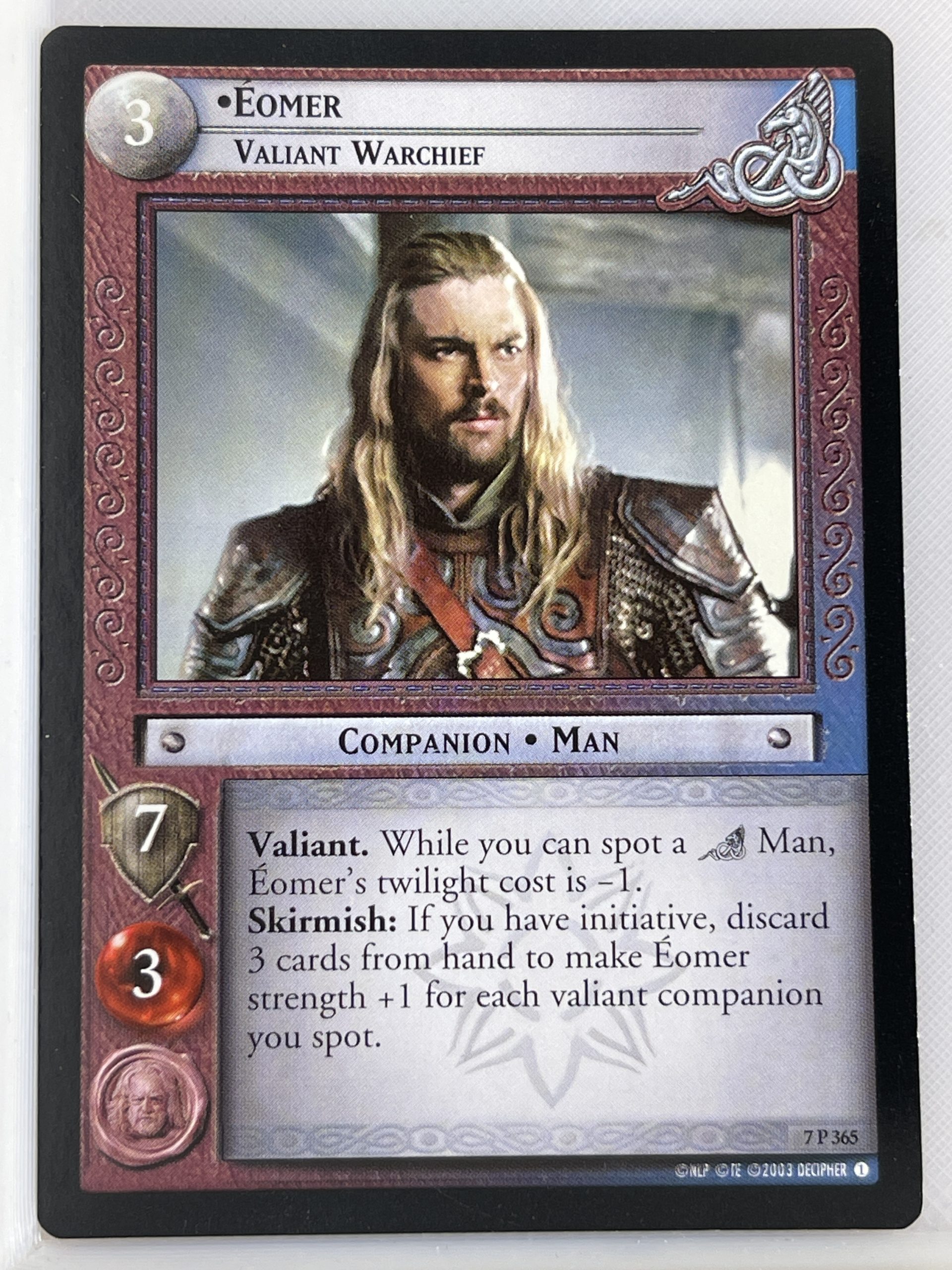 LORD OF THE RINGS TCG RETURN OF THE KING RARE CARD 7R365 EOMER lp