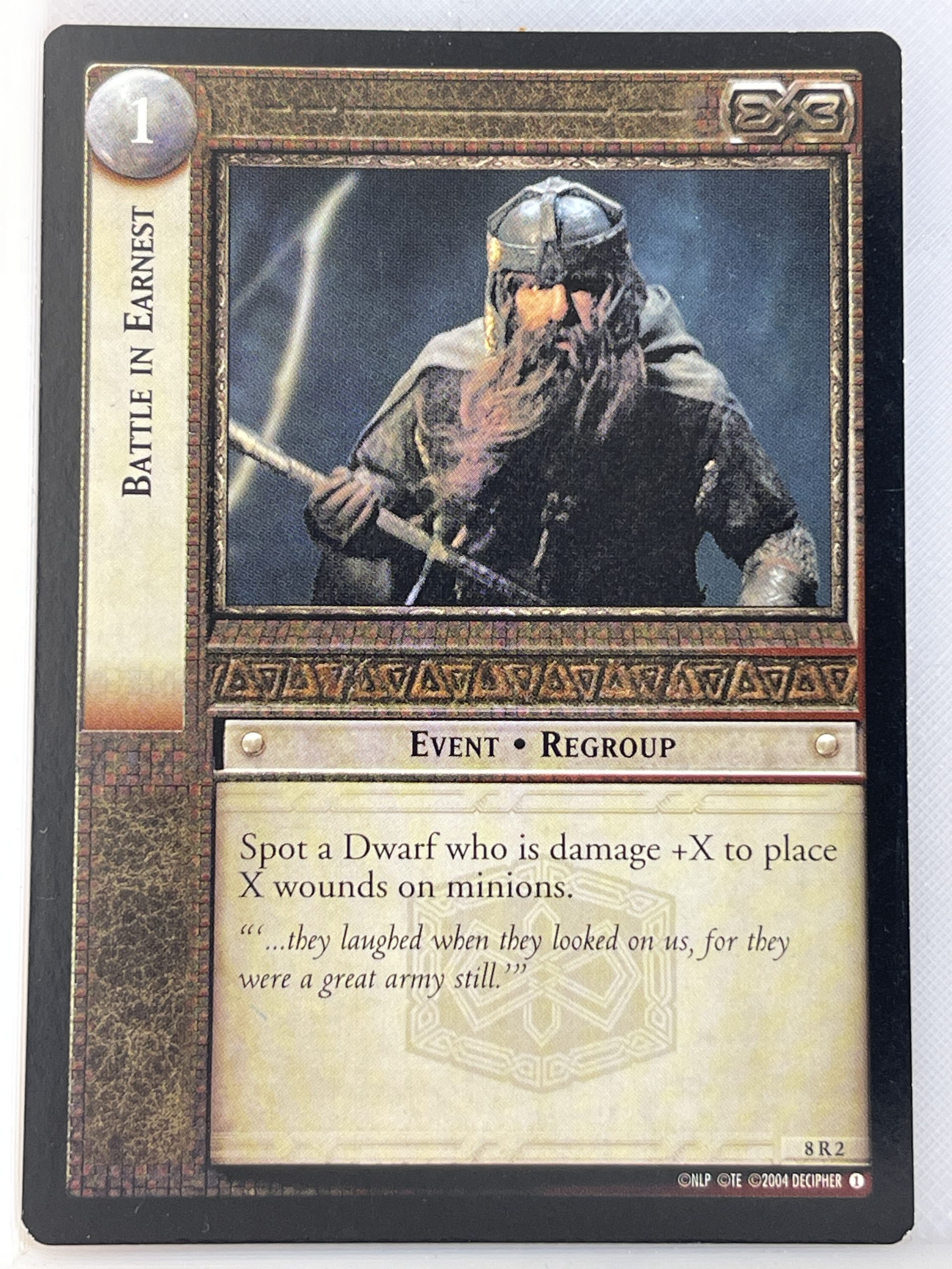 LORD OF THE RINGS TCG SIEGE OF GONDOR RARE CARD 8R2 BATTLE IN EARNEST lp