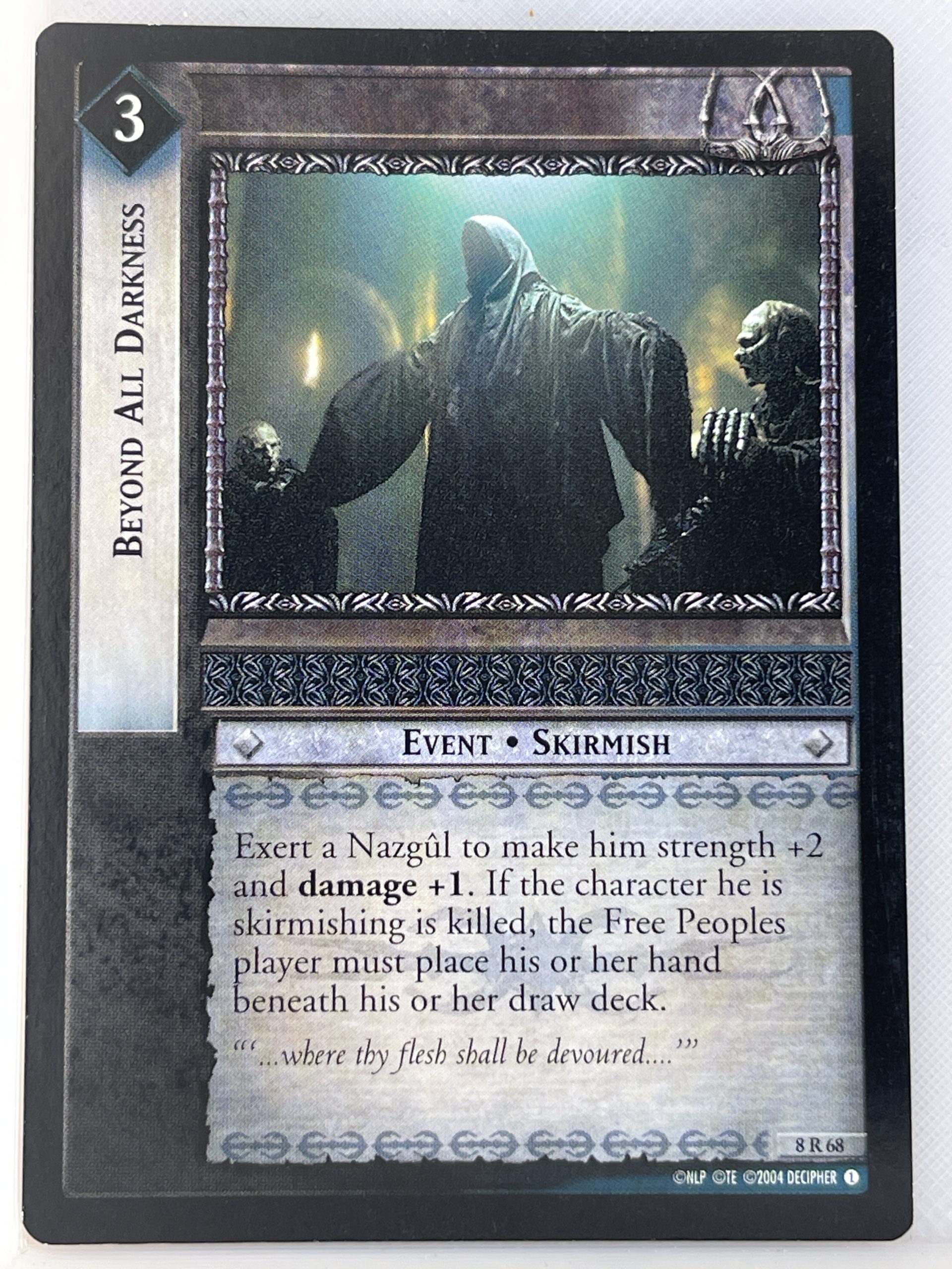 LORD OF THE RINGS TCG SIEGE OF GONDOR RARE CARD 8R68 BEYOND ALL DARKNESS lp