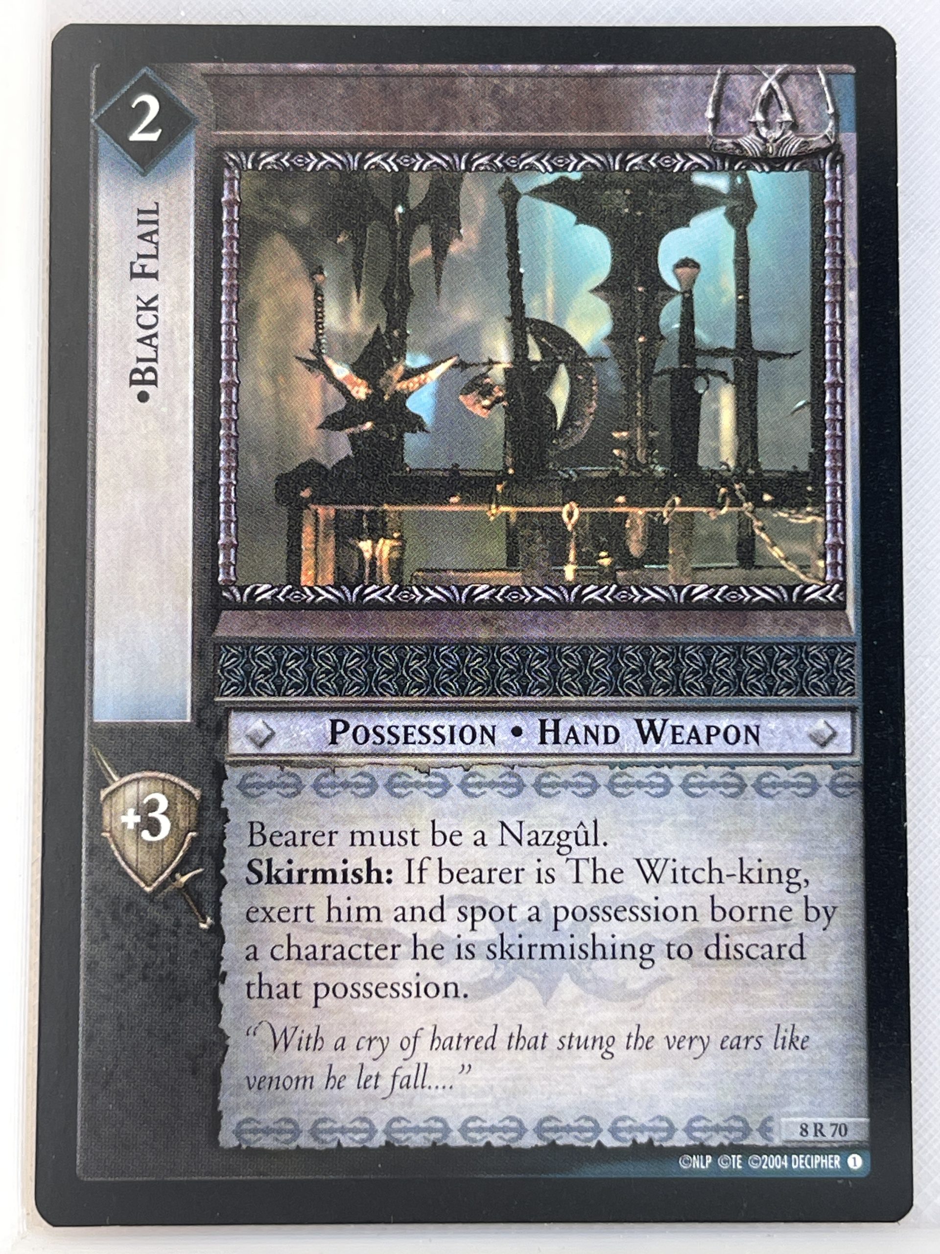 LORD OF THE RINGS TCG SIEGE OF GONDOR RARE CARD 8R70 BLACK FLAIL lp