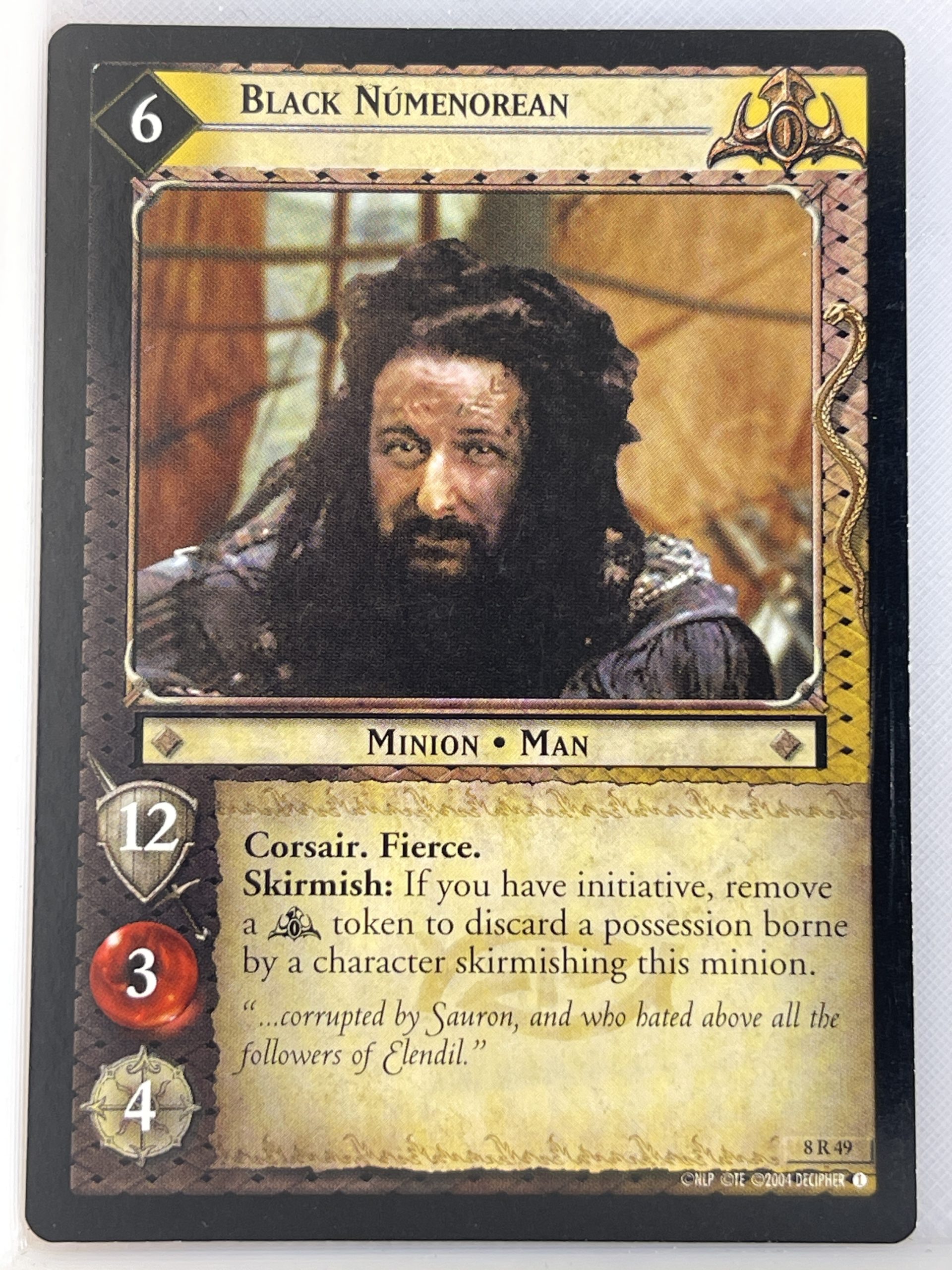 LORD OF THE RINGS TCG SIEGE OF GONDOR RARE CARD 8R49 BLACK NUMENOREAN lp