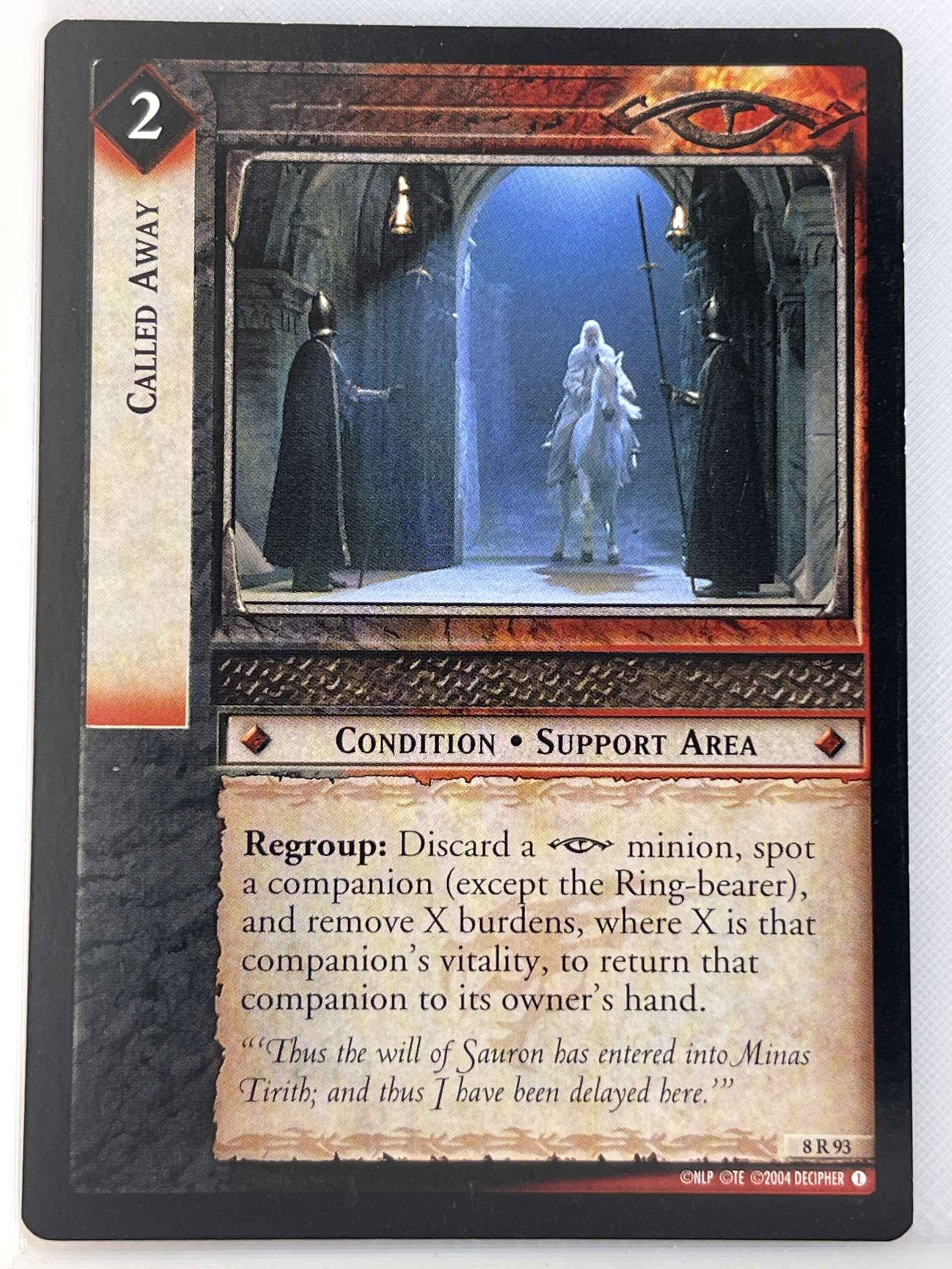 LORD OF THE RINGS TCG SIEGE OF GONDOR RARE CARD 8R93 CALLED AWAY lp
