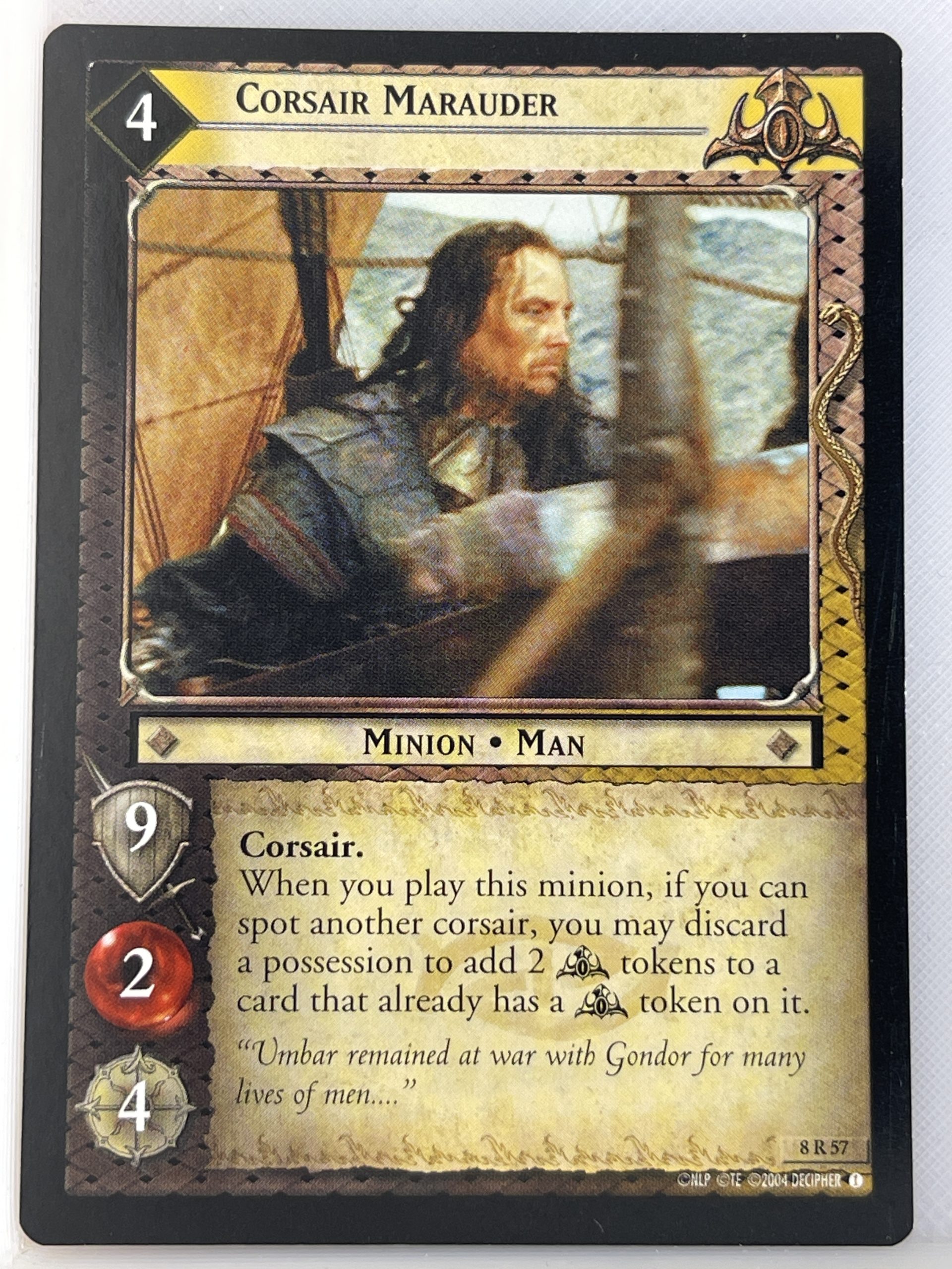 LORD OF THE RINGS TCG SIEGE OF GONDOR RARE CARD 8R57 CORSAIR MARAUDER lp