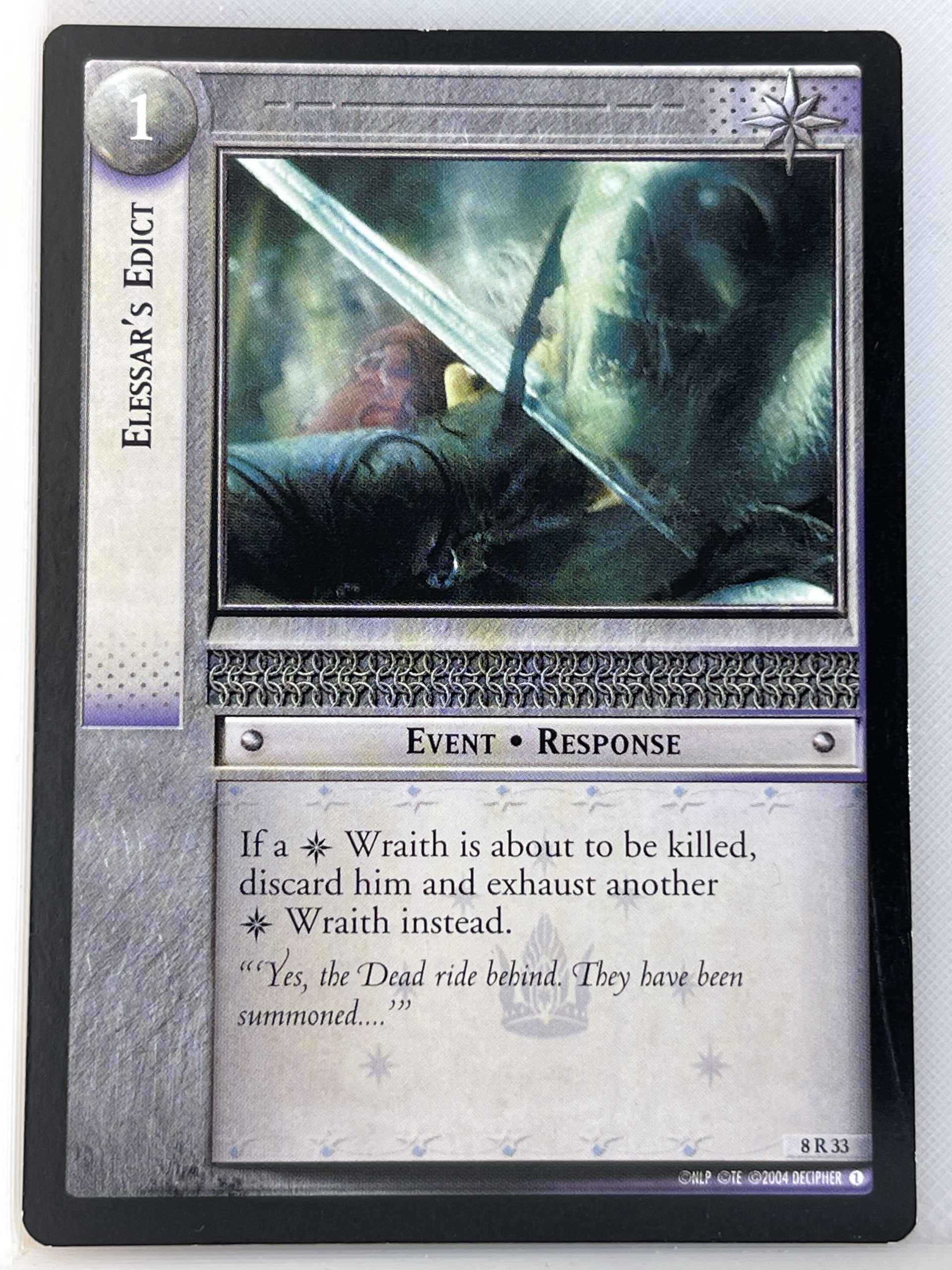 LORD OF THE RINGS TCG SIEGE OF GONDOR RARE CARD 8R33 ELISSAR'S EDICT lp