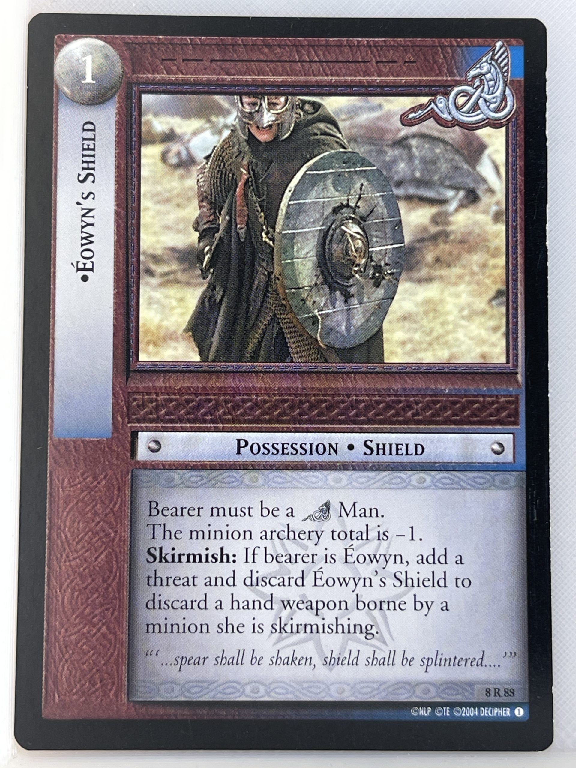 LORD OF THE RINGS TCG SIEGE OF GONDOR RARE CARD 8R88 EOWYN'S SHIELD lp