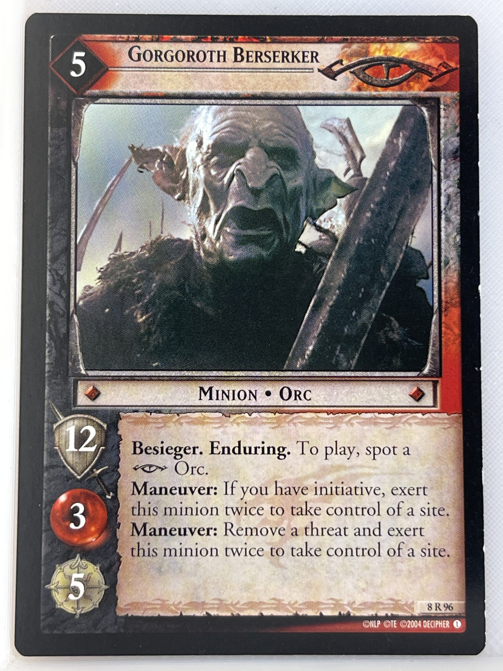 LORD OF THE RINGS TCG SIEGE OF GONDOR RARE CARD 8R96 GORGOROTH BERSERKER lp