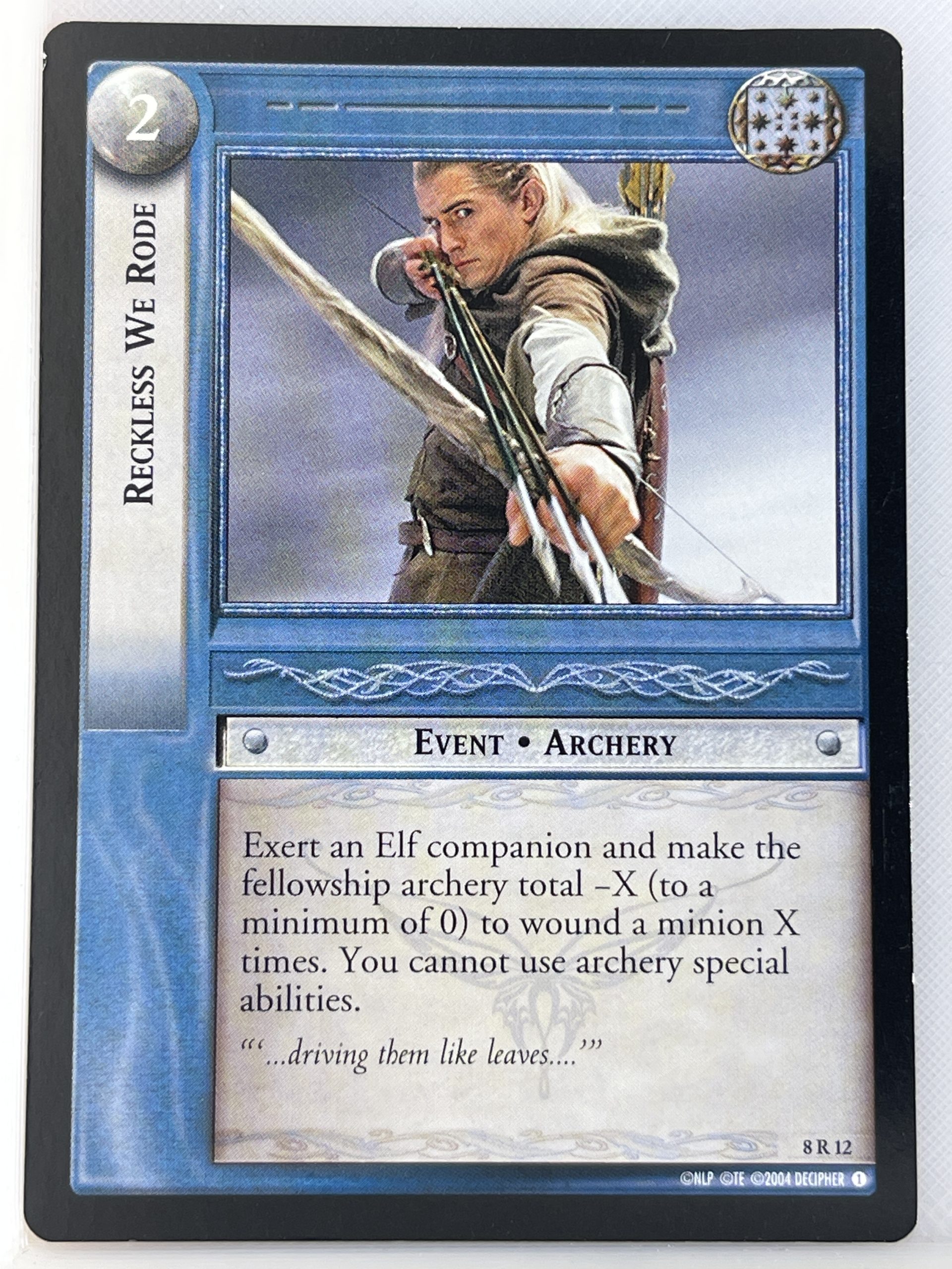 LORD OF THE RINGS TCG SIEGE OF GONDOR RARE CARD 8R12 RECKLESS WE RODE lp