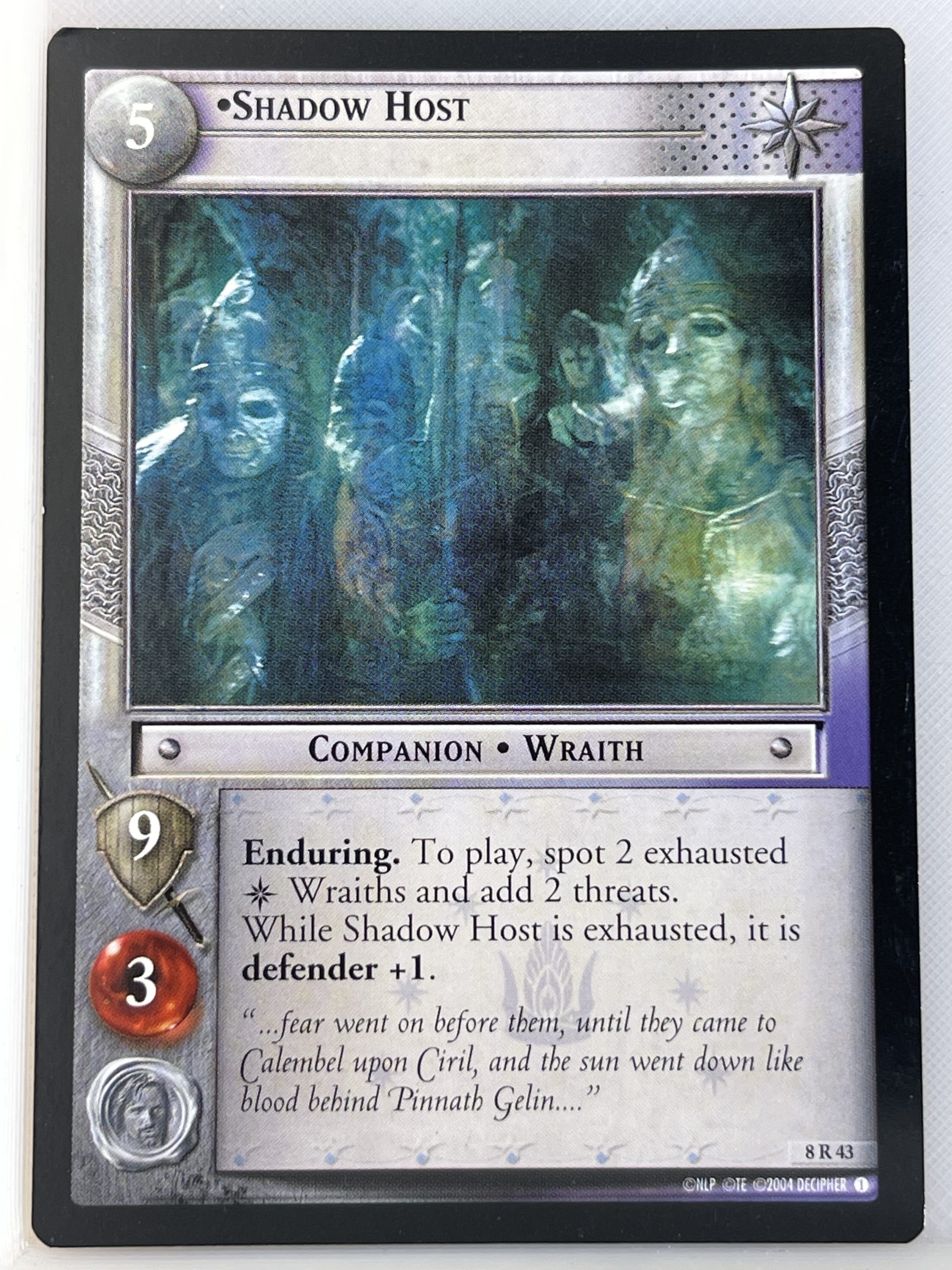 LORD OF THE RINGS TCG SIEGE OF GONDOR RARE CARD 8R43 SHADOW HOST lp