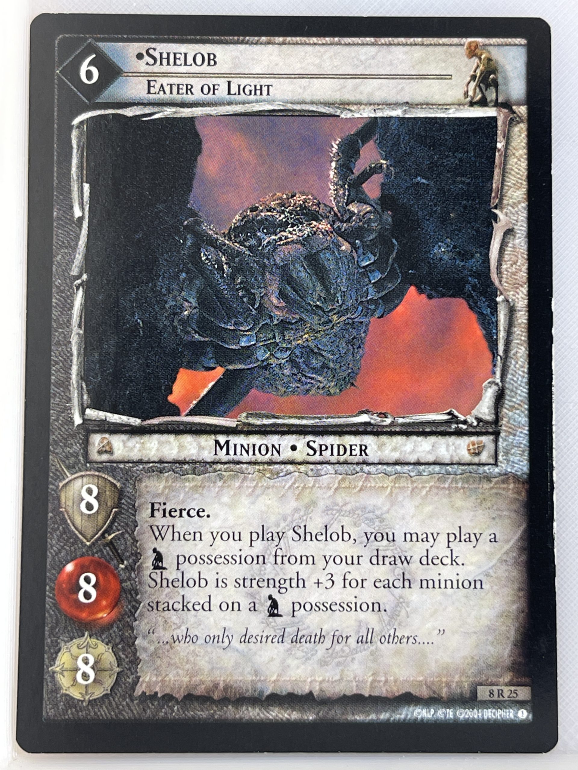LORD OF THE RINGS TCG SIEGE OF GONDOR RARE CARD 8R25 SHELOB lp