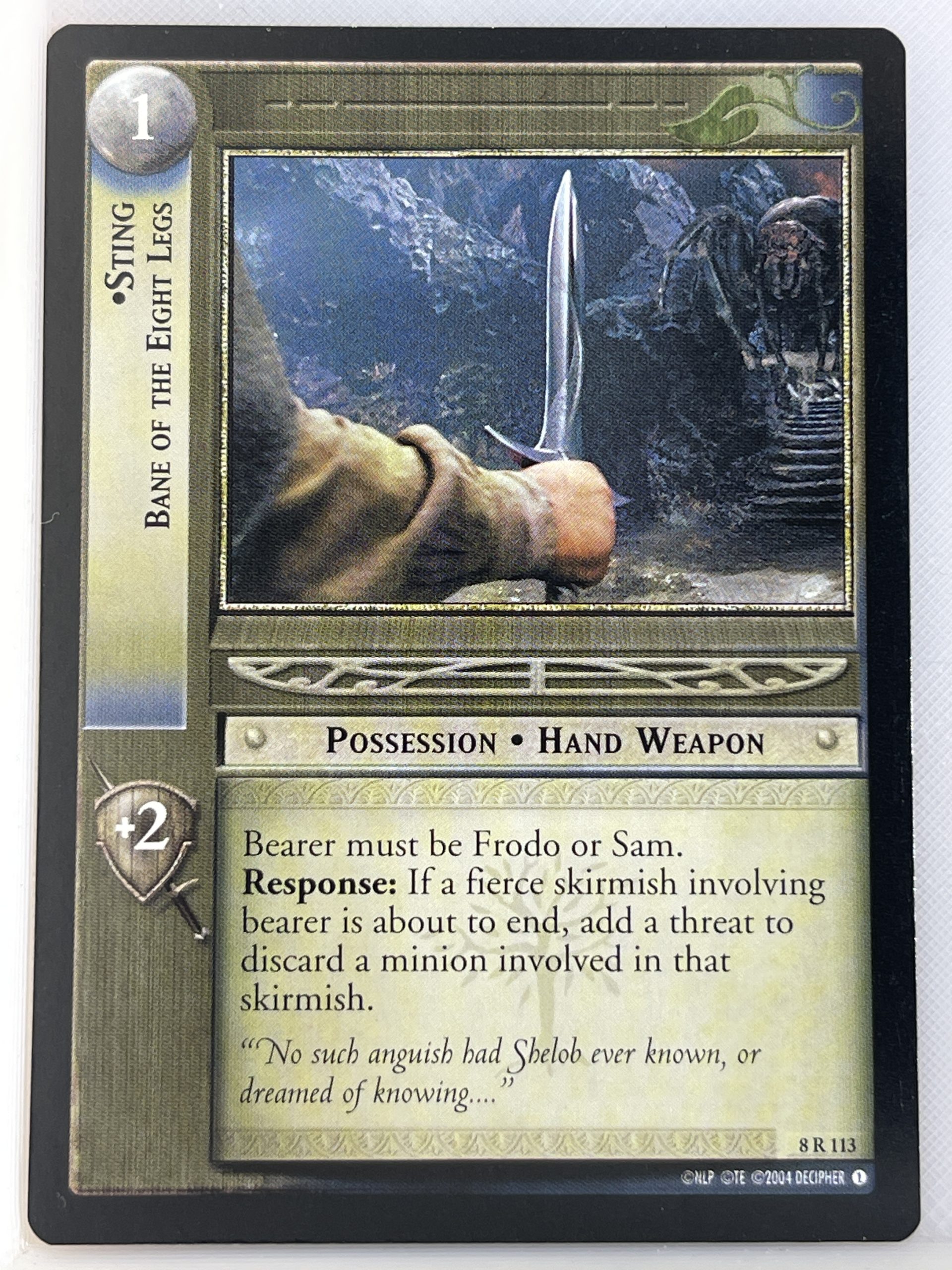 LORD OF THE RINGS TCG SIEGE OF GONDOR RARE CARD 8R113 STING lp