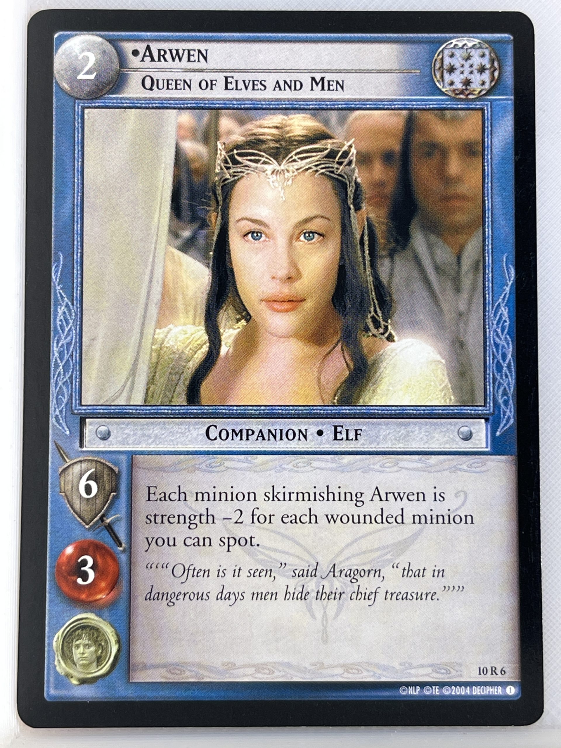 LORD OF THE RINGS TCG MOUNT DOOM RARE CARD 10R6 ARWEN lp