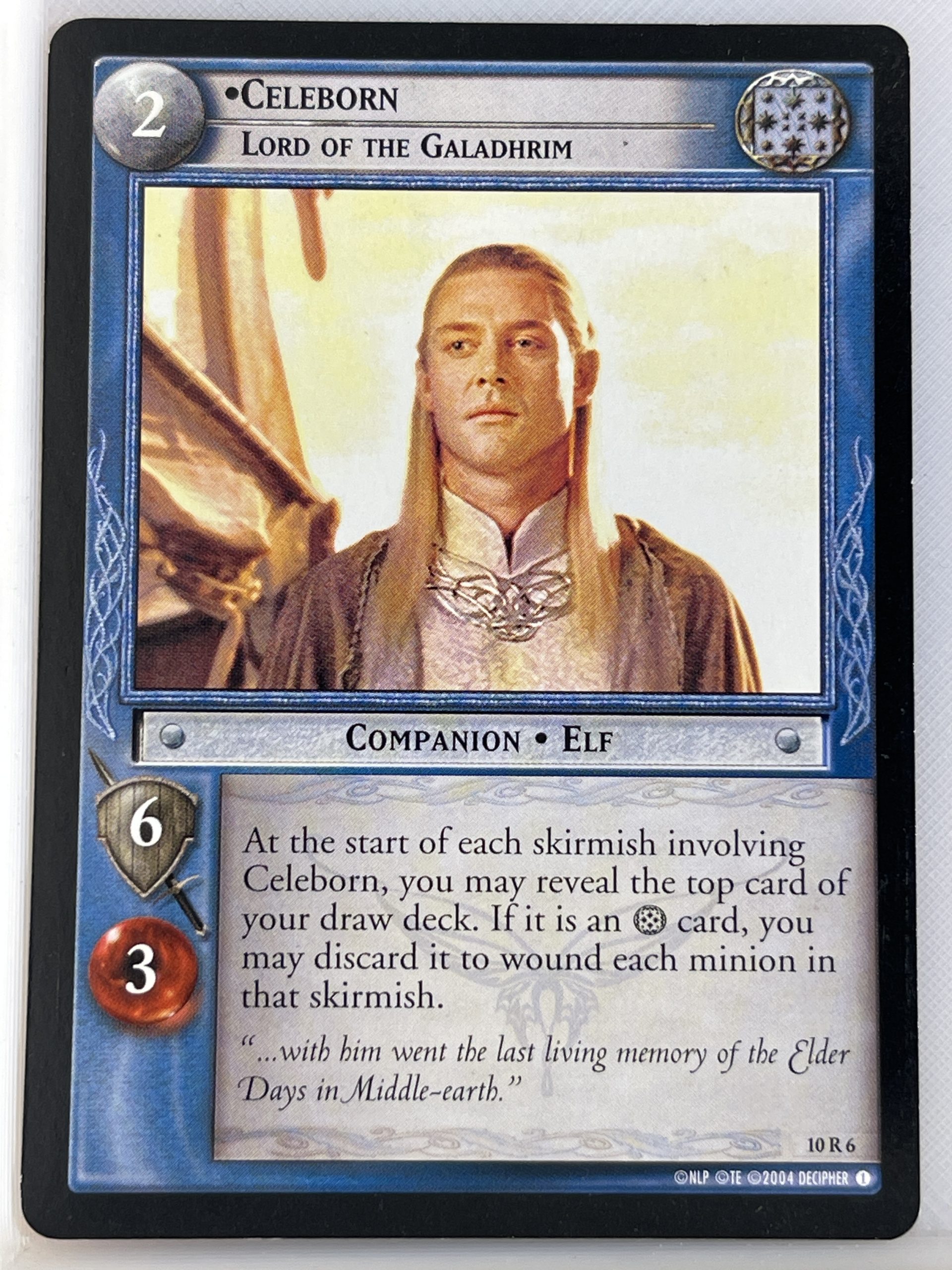 LORD OF THE RINGS TCG MOUNT DOOM RARE CARD 10R7 CELEBORN lp