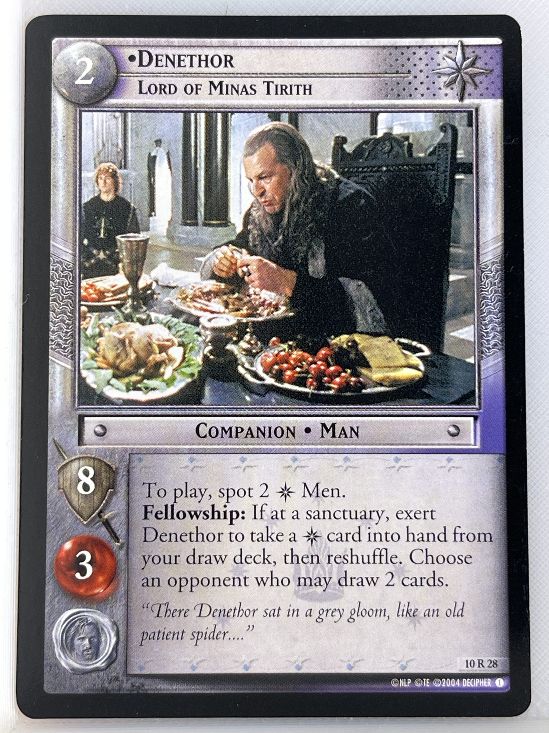 LORD OF THE RINGS TCG MOUNT DOOM RARE CARD 10R28 DENETHOR lp