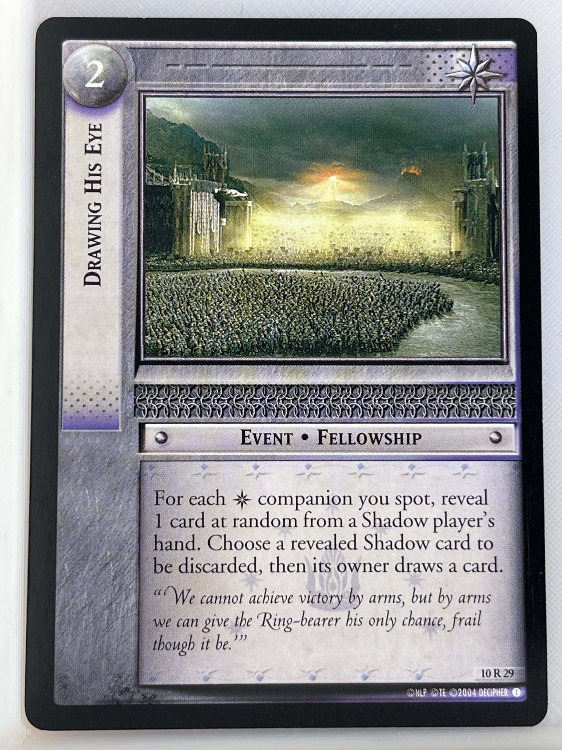 LORD OF THE RINGS TCG MOUNT DOOM RARE CARD 10R29 DRAWING HIS EYE lp