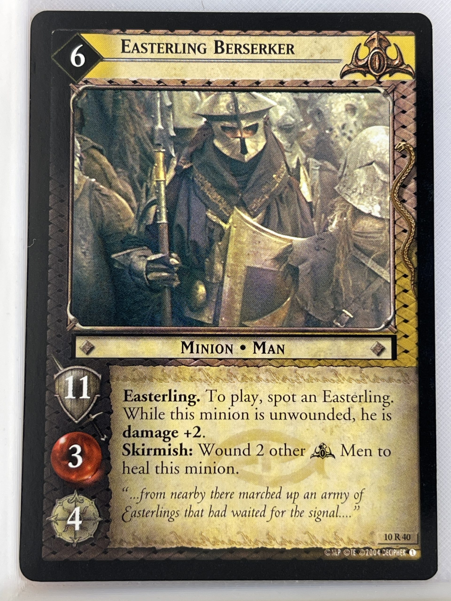 LORD OF THE RINGS TCG MOUNT DOOM RARE CARD 10R40 EASTERLING BERSERKER lp