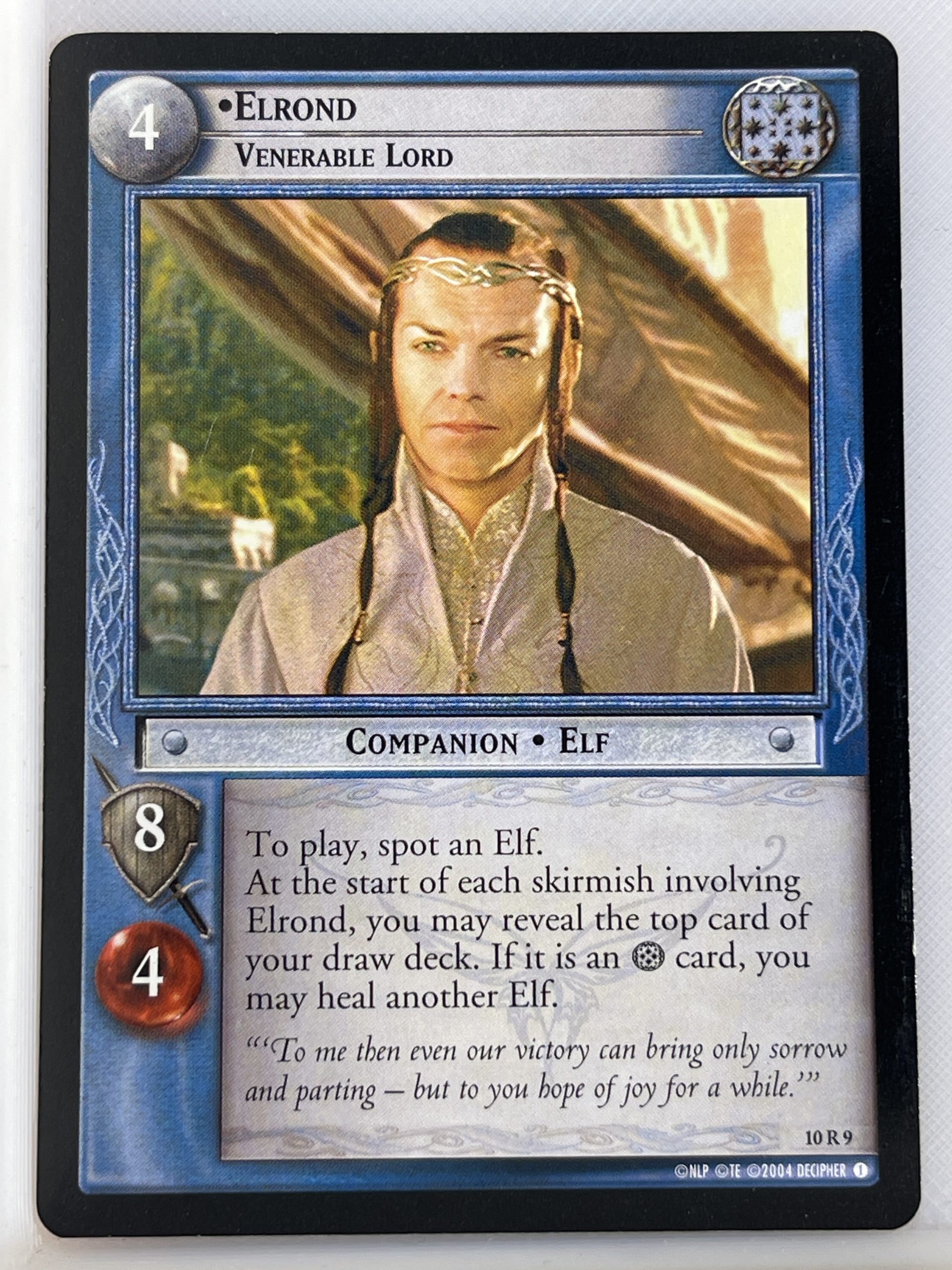 LORD OF THE RINGS TCG MOUNT DOOM RARE CARD 10R9 ELROND lp