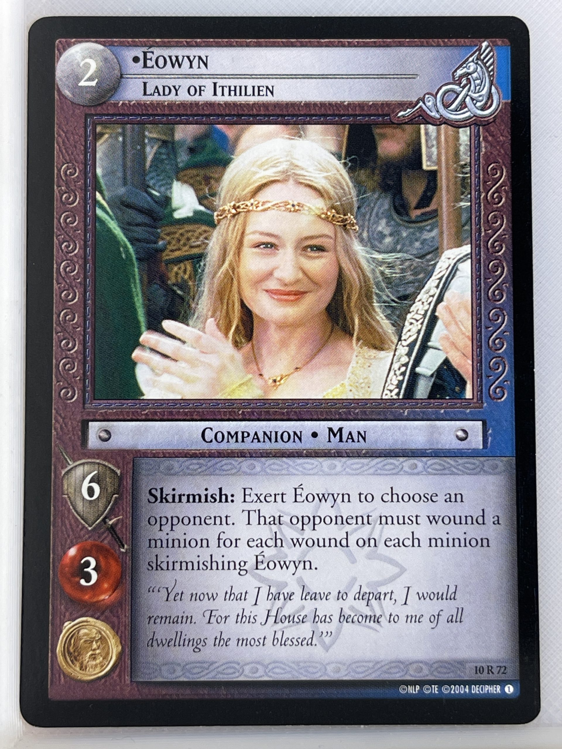 LORD OF THE RINGS TCG MOUNT DOOM RARE CARD 10R72 EOWYN lp