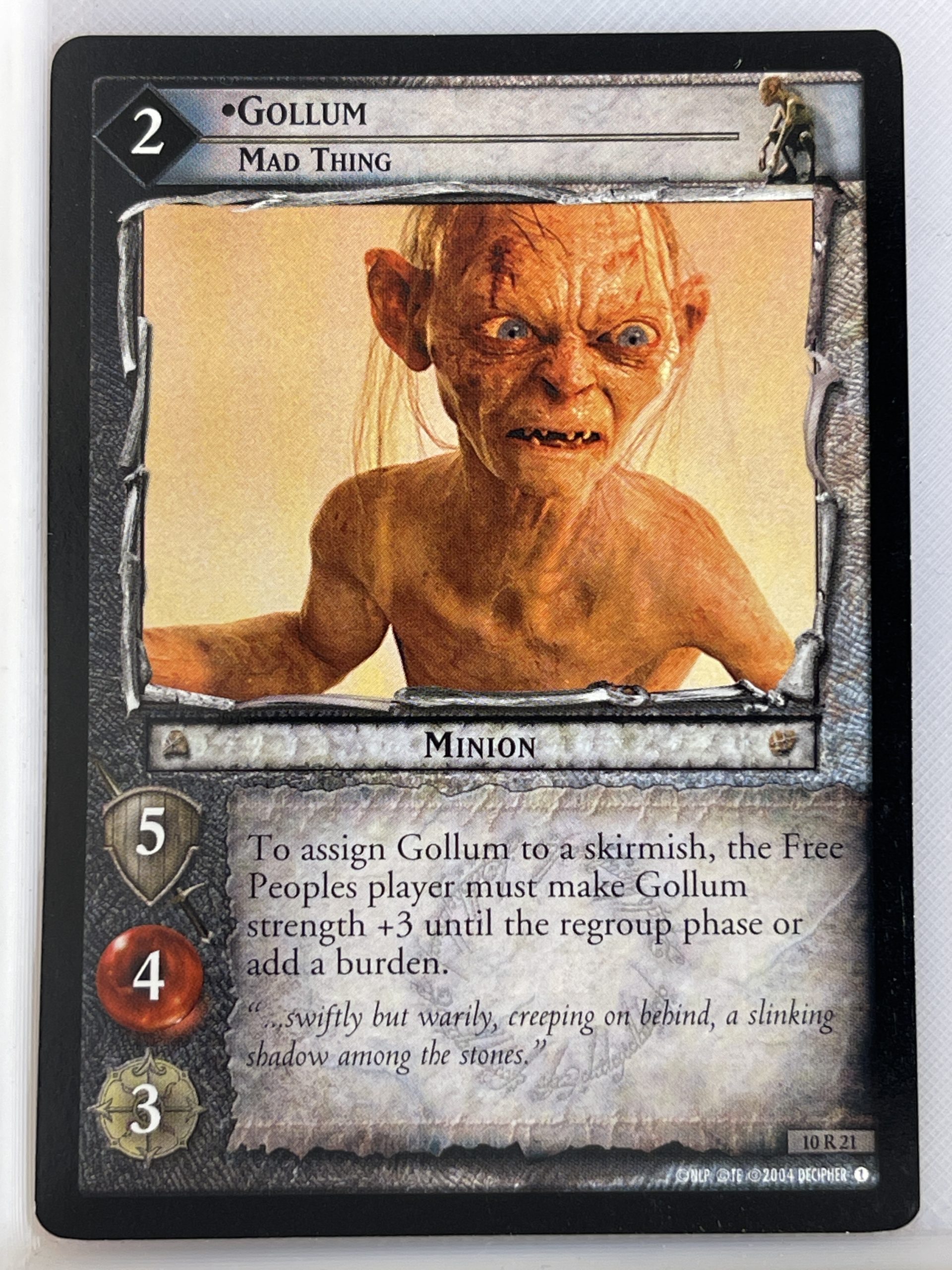 LORD OF THE RINGS TCG MOUNT DOOM RARE CARD 10R21 GOLLUM lp