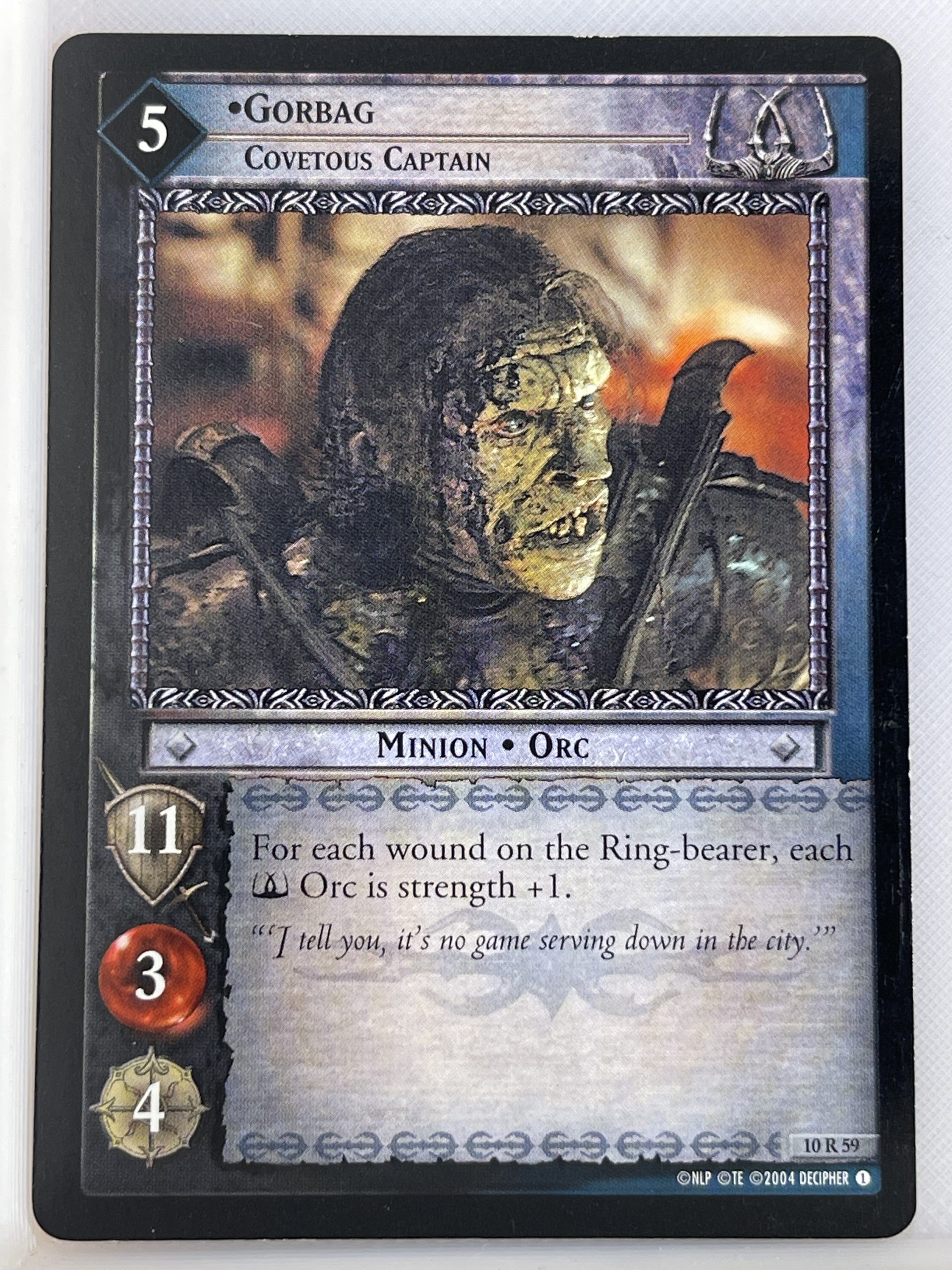 LORD OF THE RINGS TCG MOUNT DOOM RARE CARD 10R59 GORBAG lp