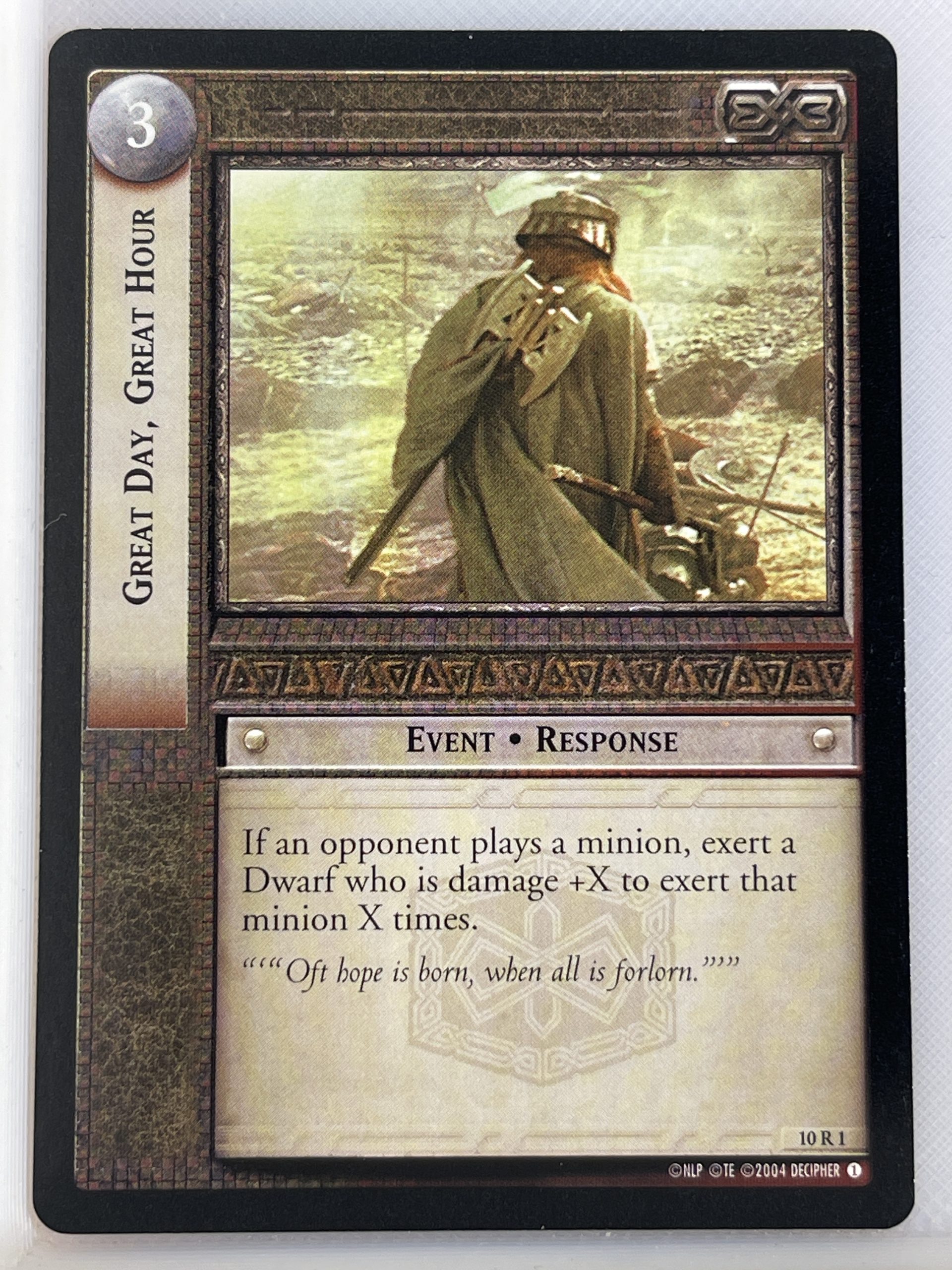 LORD OF THE RINGS TCG MOUNT DOOM RARE CARD 10R1 GREAT DAY, GREAT HOUR lp