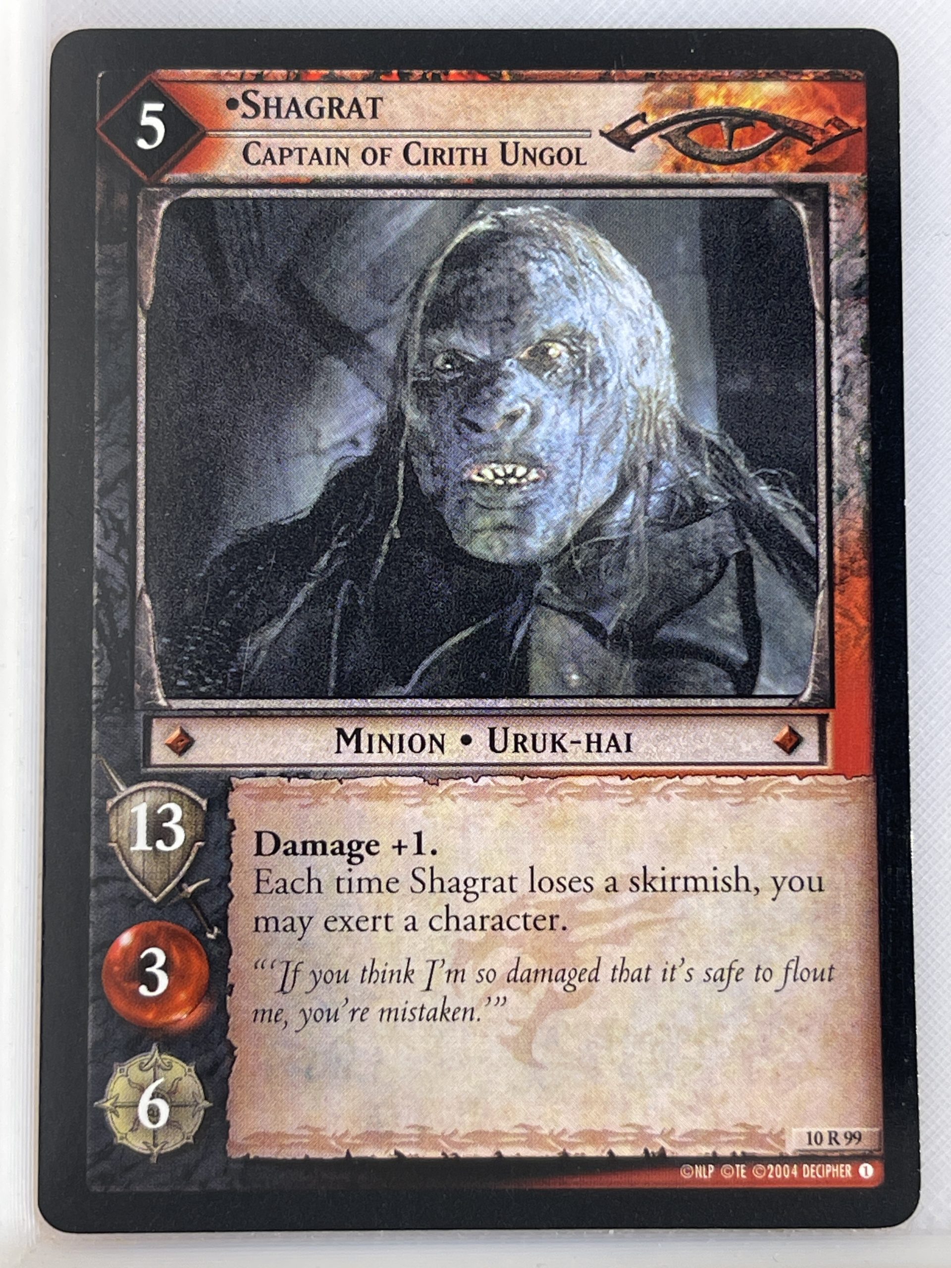 LORD OF THE RINGS TCG MOUNT DOOM RARE CARD 10R99 SHAGRAT lp