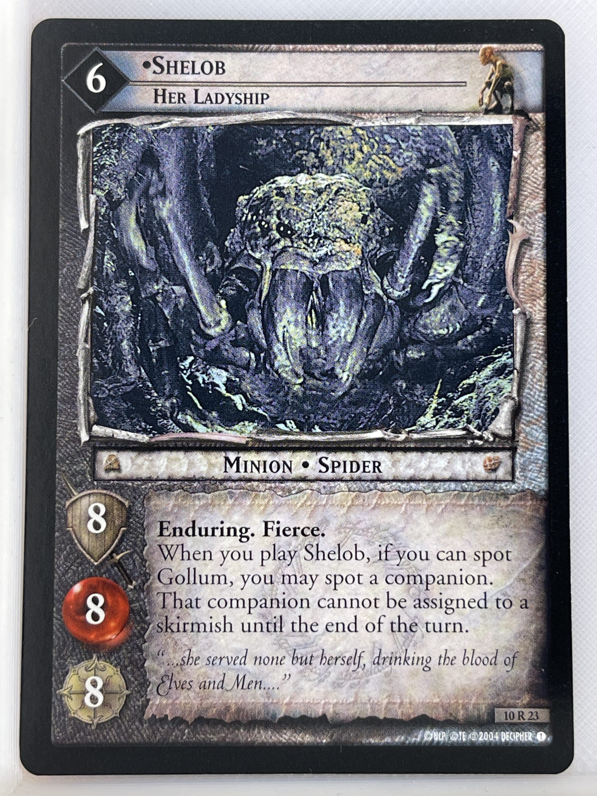 LORD OF THE RINGS TCG MOUNT DOOM RARE CARD 10R23 SHELOB lp