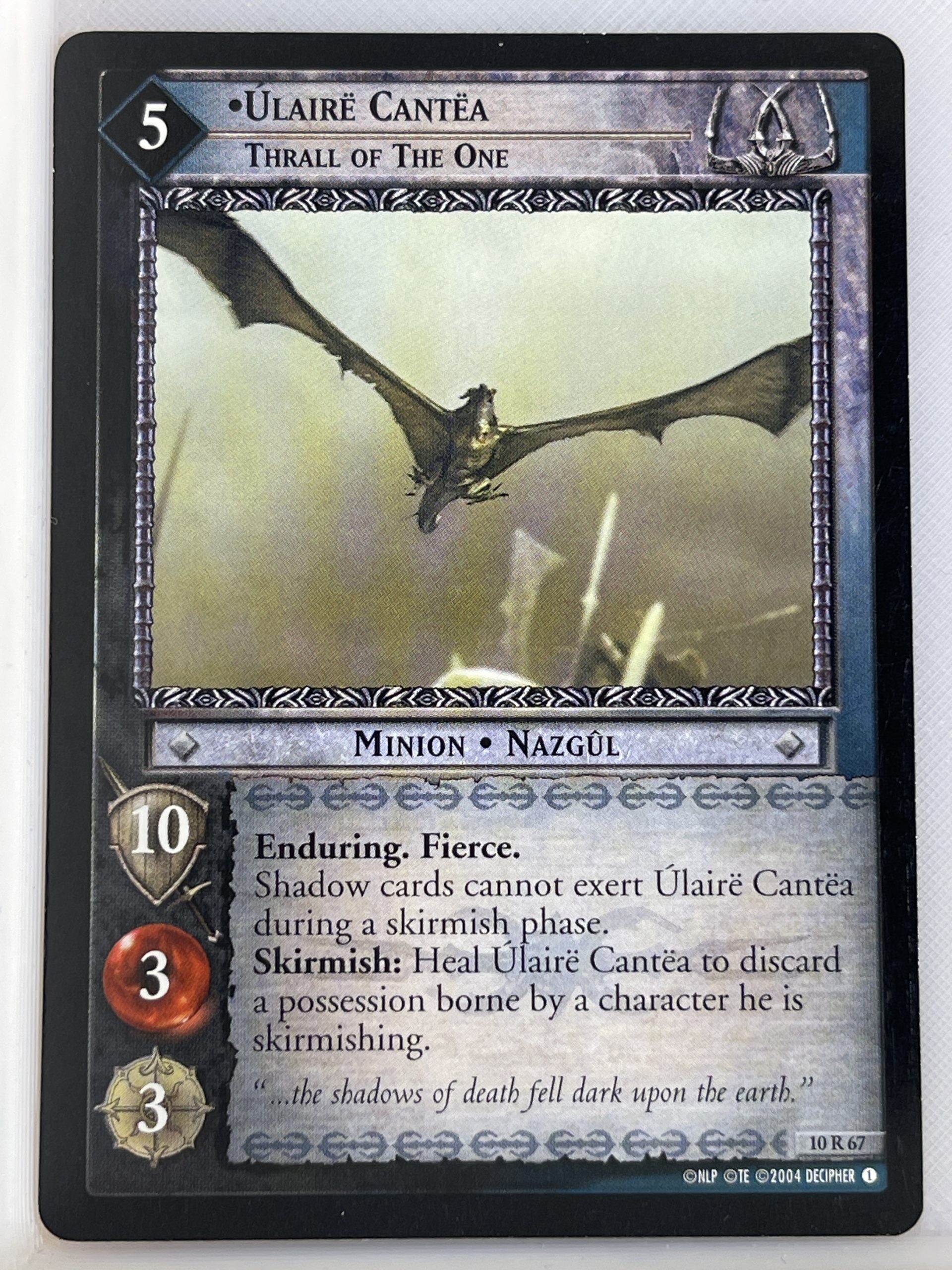 LORD OF THE RINGS TCG MOUNT DOOM RARE CARD 10R67 ULAIRE CANTEA lp